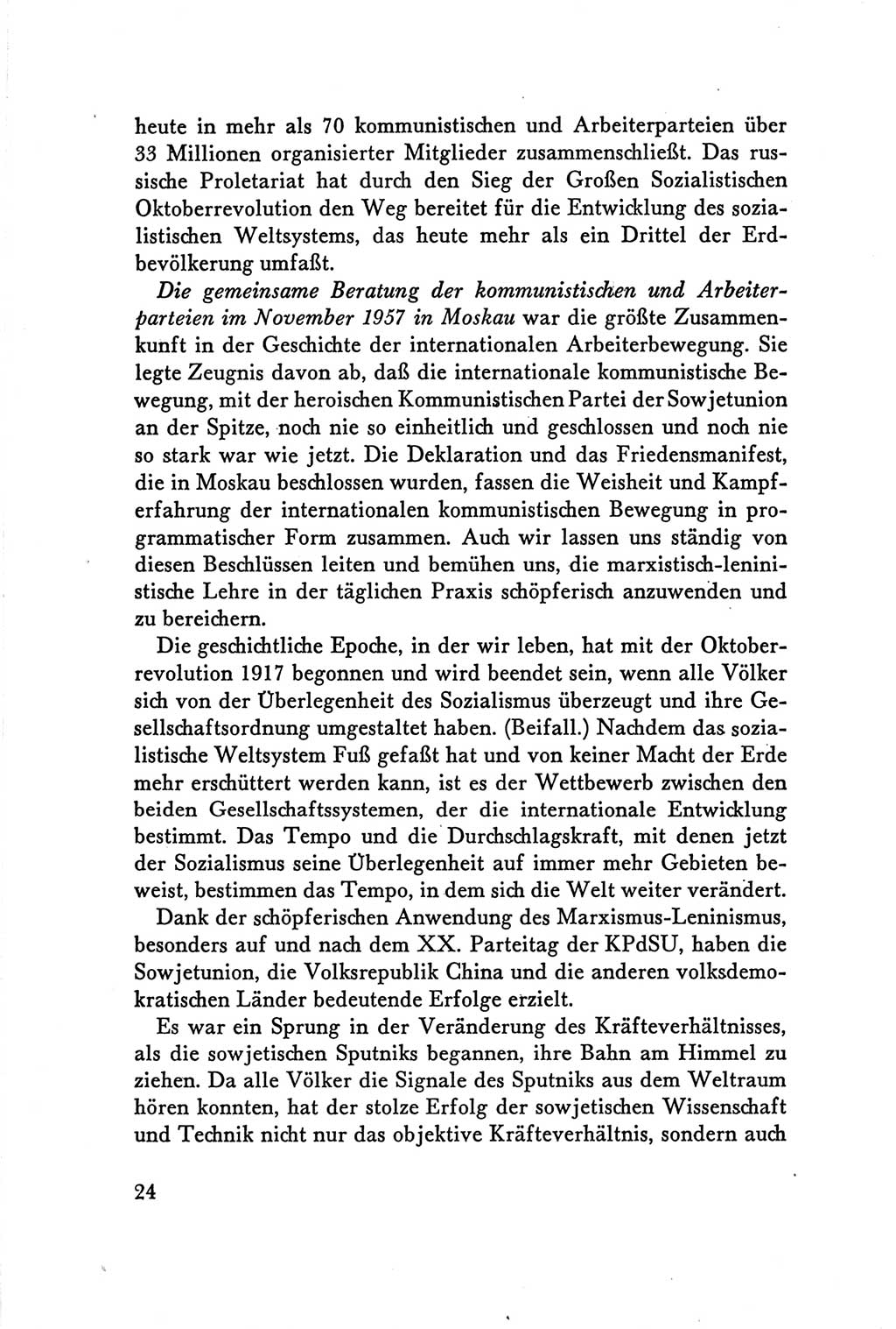 Protokoll der Verhandlungen des Ⅴ. Parteitages der Sozialistischen Einheitspartei Deutschlands (SED) [Deutsche Demokratische Republik (DDR)] 1958, Seite 24