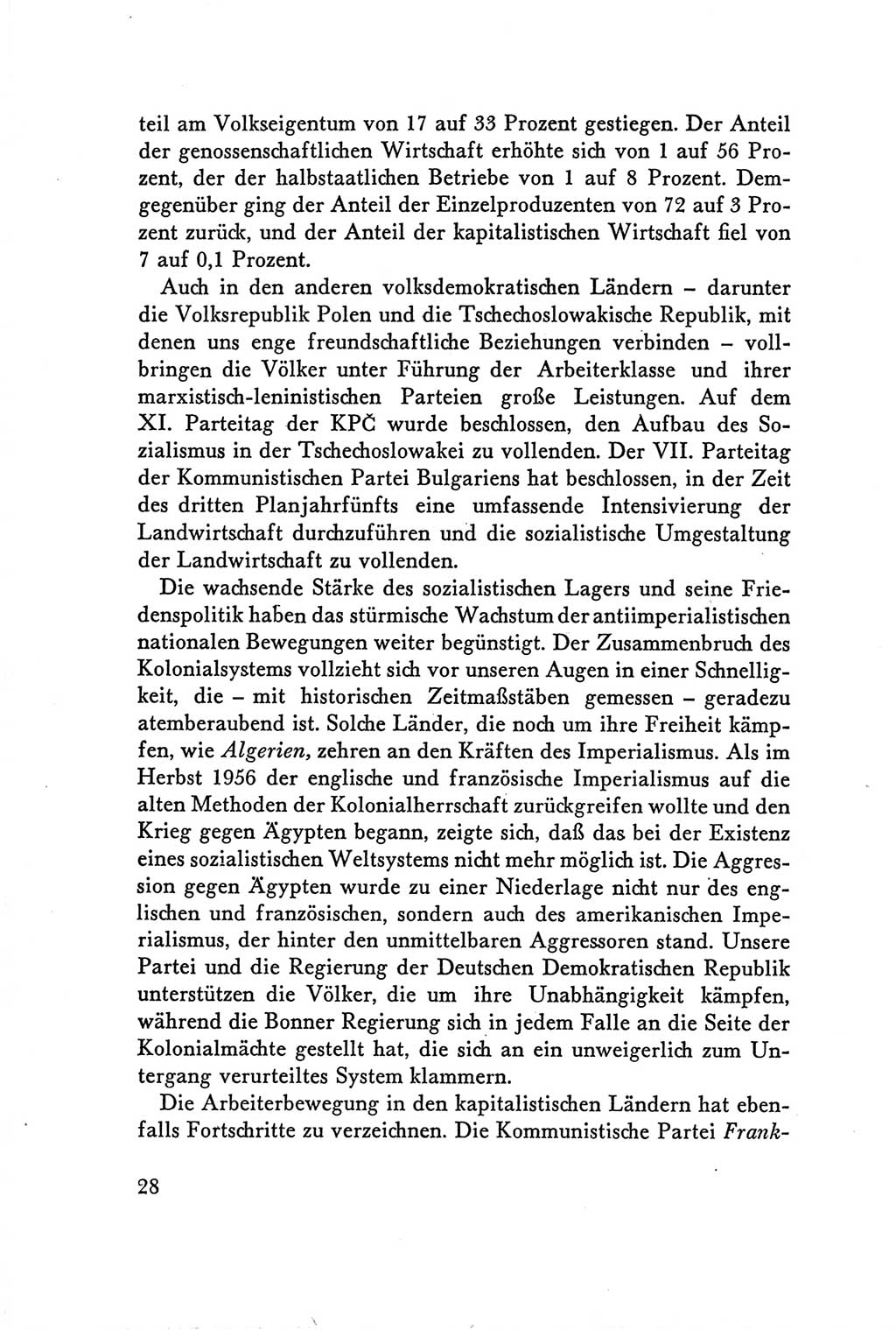 Protokoll der Verhandlungen des Ⅴ. Parteitages der Sozialistischen Einheitspartei Deutschlands (SED) [Deutsche Demokratische Republik (DDR)] 1958, Seite 28