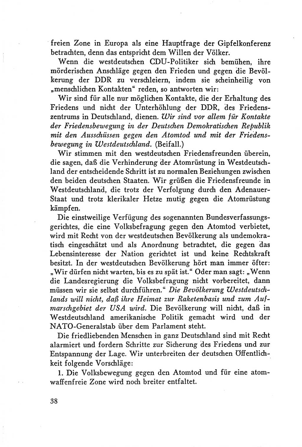 Protokoll der Verhandlungen des Ⅴ. Parteitages der Sozialistischen Einheitspartei Deutschlands (SED) [Deutsche Demokratische Republik (DDR)] 1958, Seite 38