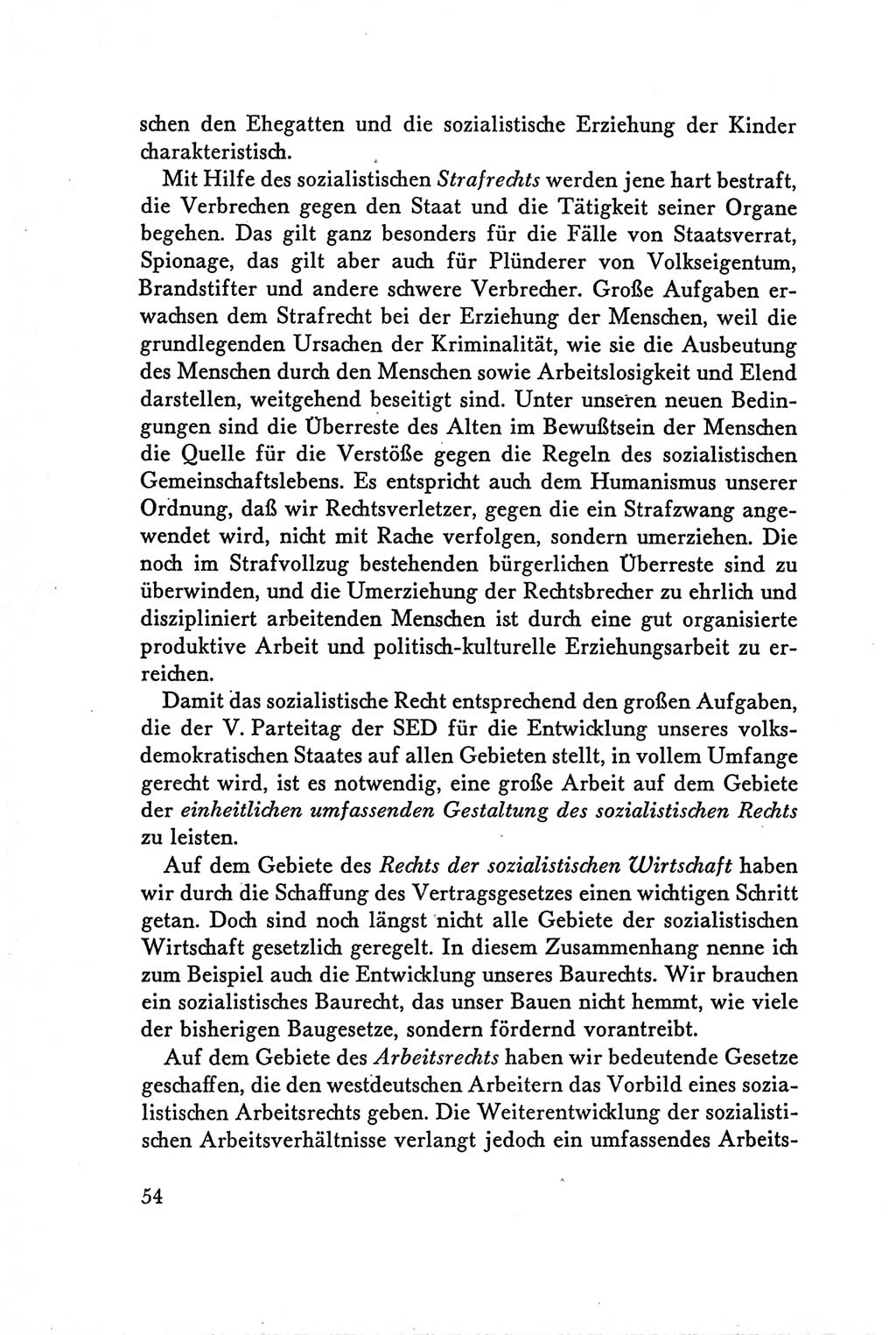 Protokoll der Verhandlungen des Ⅴ. Parteitages der Sozialistischen Einheitspartei Deutschlands (SED) [Deutsche Demokratische Republik (DDR)] 1958, Seite 54