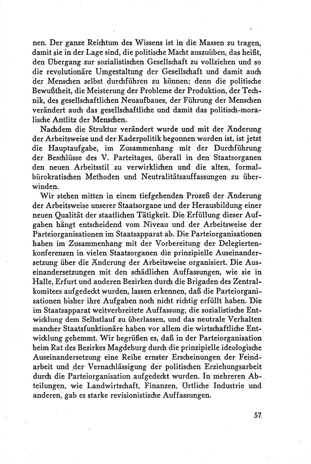 Protokoll der Verhandlungen des Ⅴ. Parteitages der Sozialistischen Einheitspartei Deutschlands (SED) [Deutsche Demokratische Republik (DDR)] 1958, Seite 57