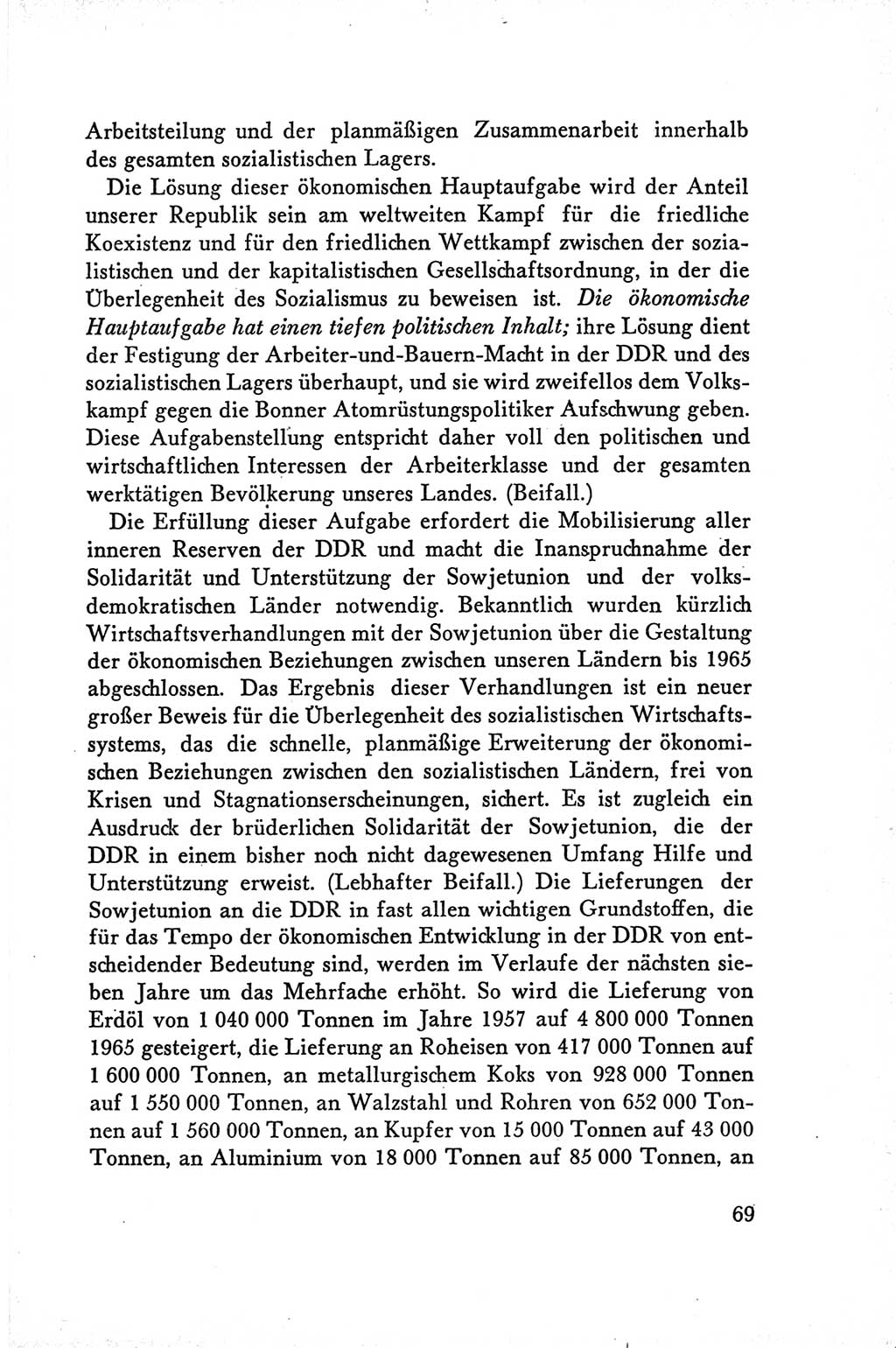 Protokoll der Verhandlungen des Ⅴ. Parteitages der Sozialistischen Einheitspartei Deutschlands (SED) [Deutsche Demokratische Republik (DDR)] 1958, Seite 69