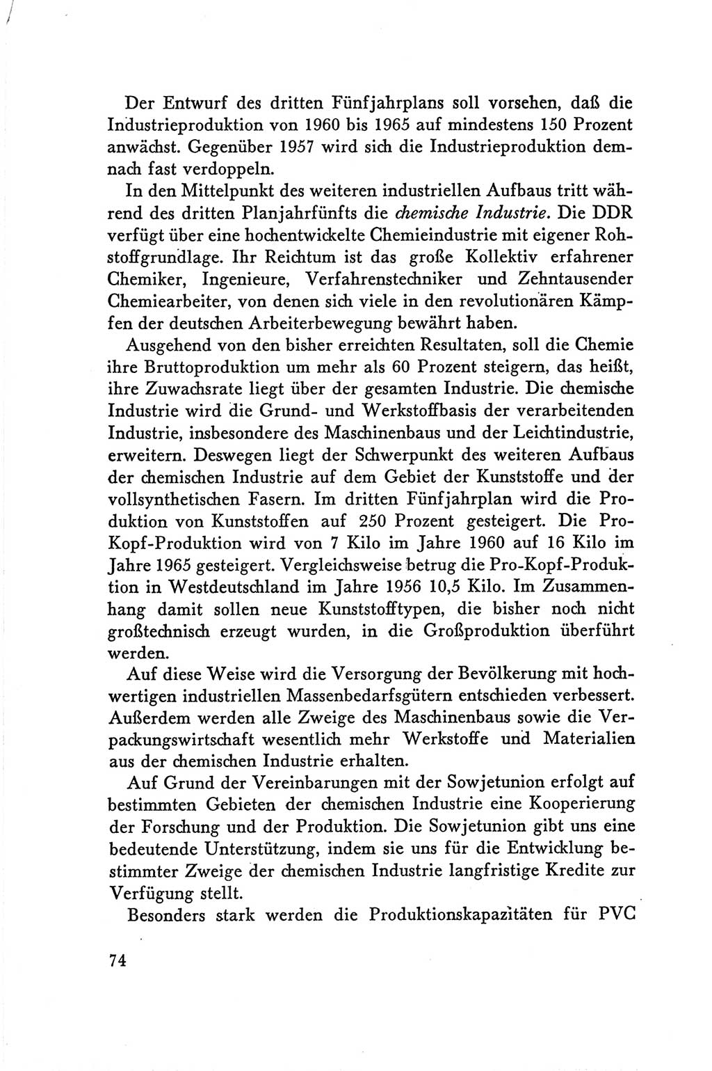 Protokoll der Verhandlungen des Ⅴ. Parteitages der Sozialistischen Einheitspartei Deutschlands (SED) [Deutsche Demokratische Republik (DDR)] 1958, Seite 74