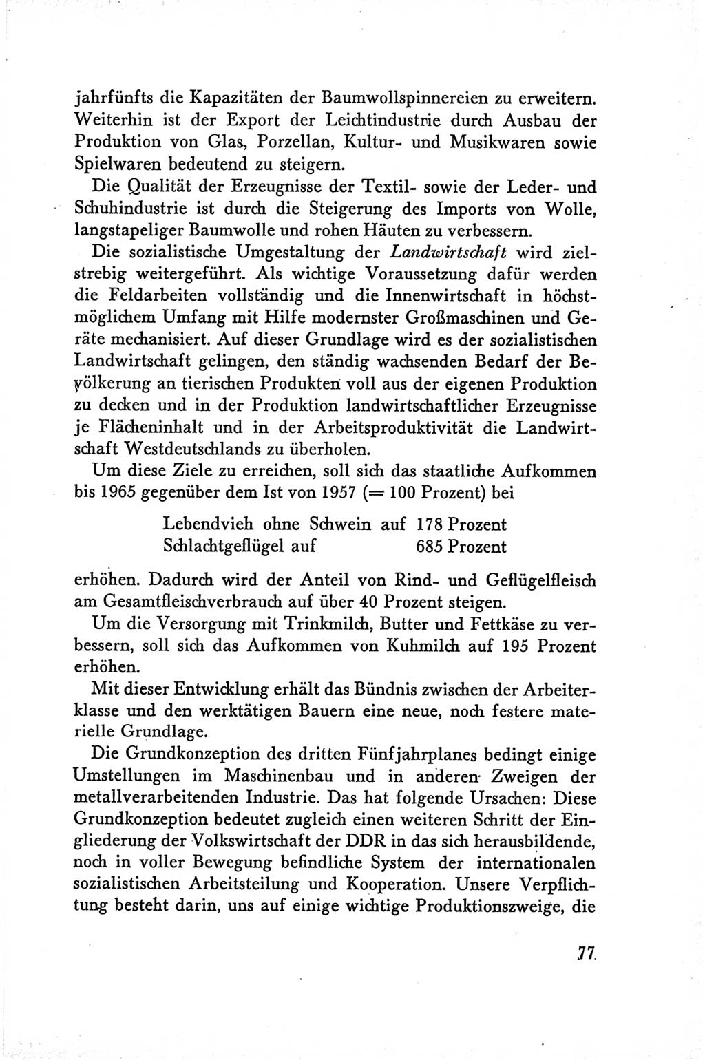 Protokoll der Verhandlungen des Ⅴ. Parteitages der Sozialistischen Einheitspartei Deutschlands (SED) [Deutsche Demokratische Republik (DDR)] 1958, Seite 77