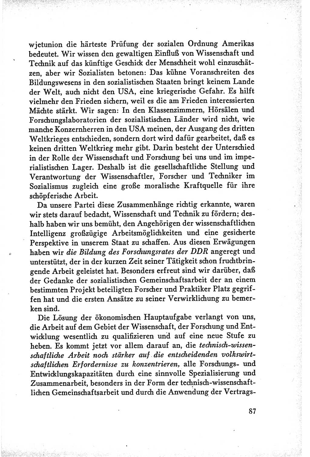 Protokoll der Verhandlungen des Ⅴ. Parteitages der Sozialistischen Einheitspartei Deutschlands (SED) [Deutsche Demokratische Republik (DDR)] 1958, Seite 87