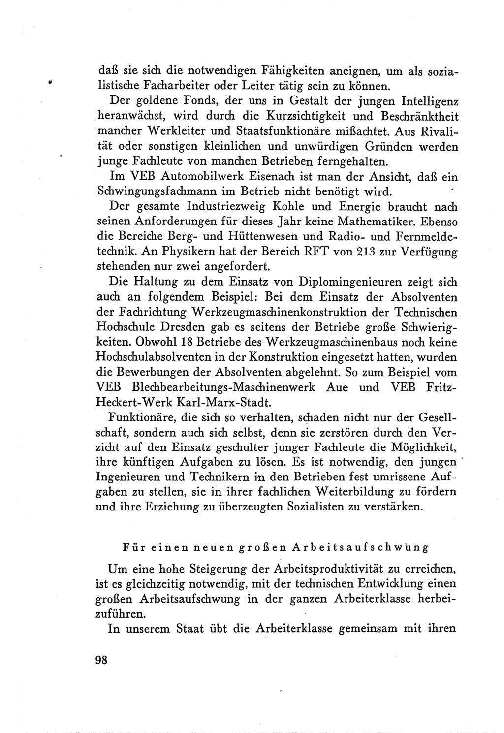 Protokoll der Verhandlungen des Ⅴ. Parteitages der Sozialistischen Einheitspartei Deutschlands (SED) [Deutsche Demokratische Republik (DDR)] 1958, Seite 98