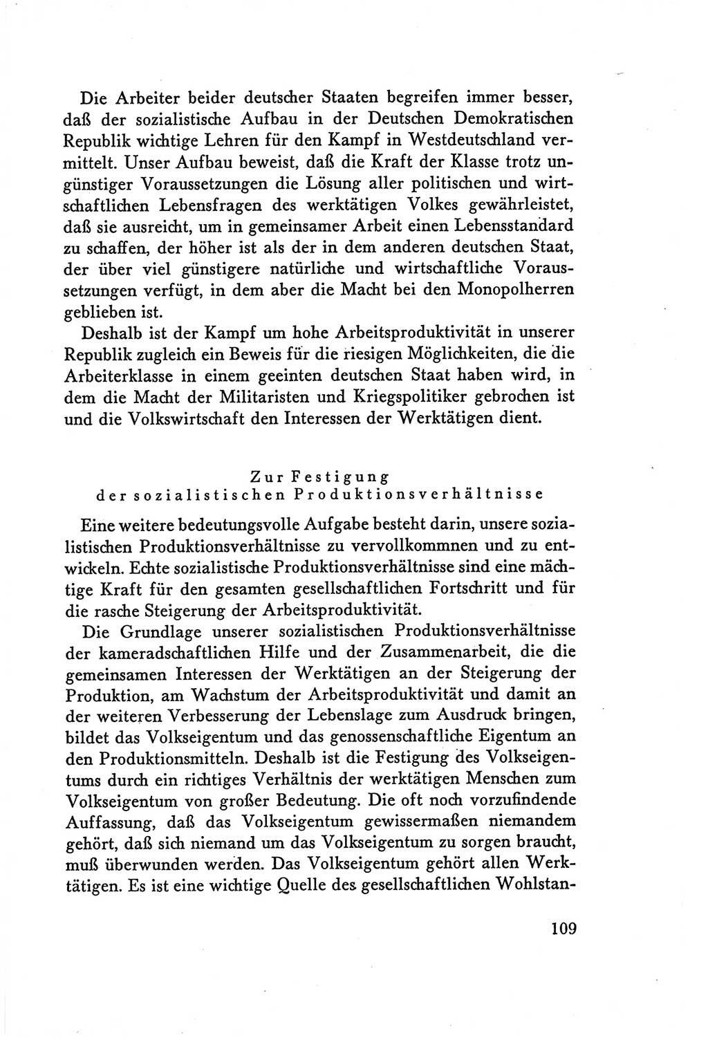 Protokoll der Verhandlungen des Ⅴ. Parteitages der Sozialistischen Einheitspartei Deutschlands (SED) [Deutsche Demokratische Republik (DDR)] 1958, Seite 109