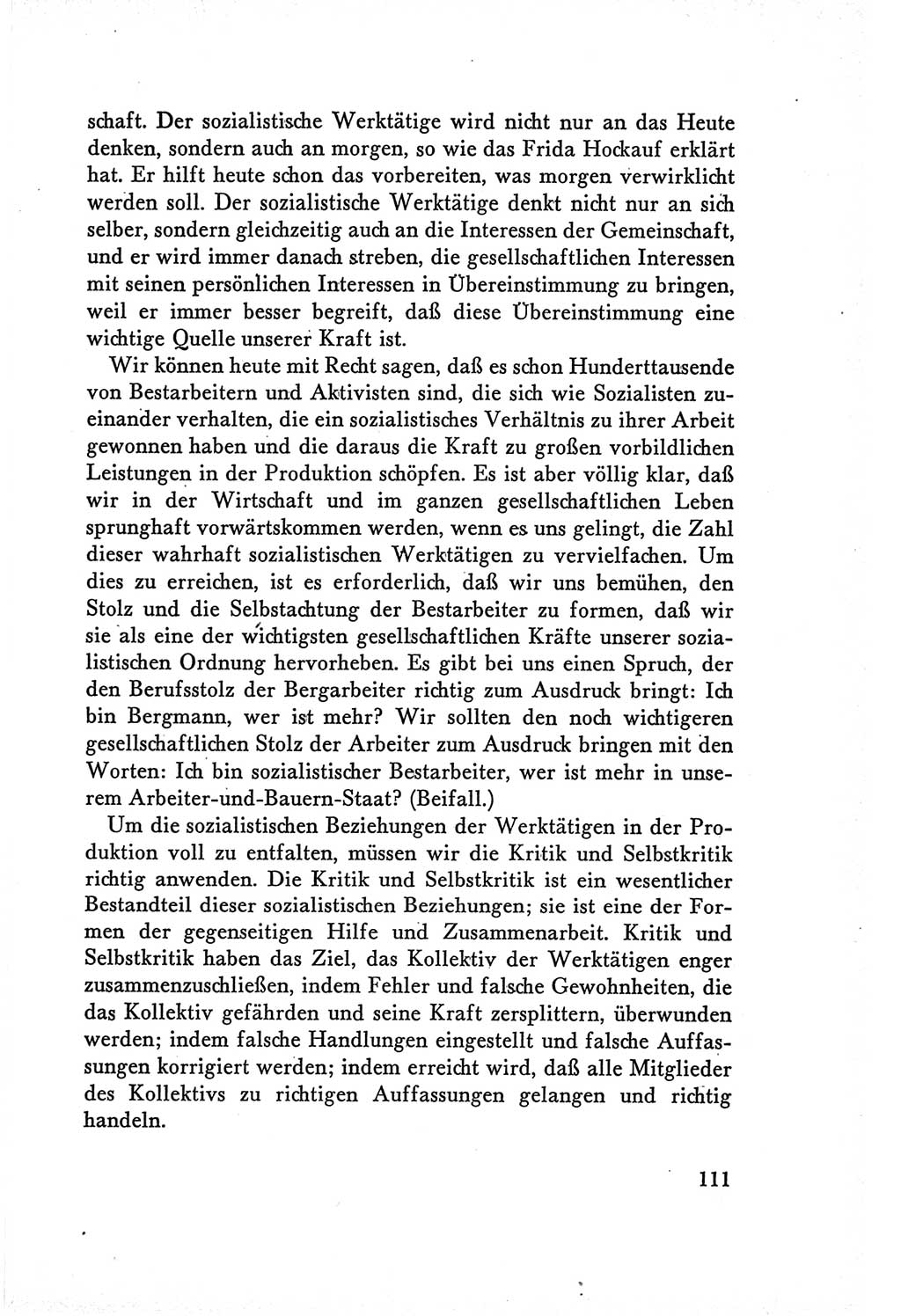 Protokoll der Verhandlungen des Ⅴ. Parteitages der Sozialistischen Einheitspartei Deutschlands (SED) [Deutsche Demokratische Republik (DDR)] 1958, Seite 111