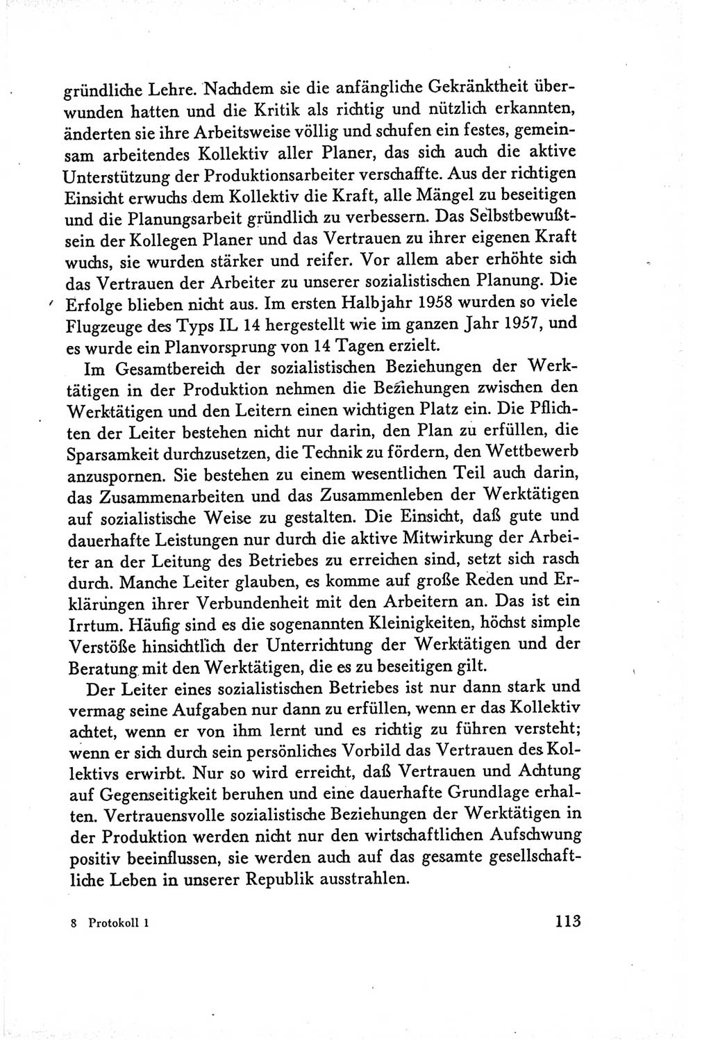 Protokoll der Verhandlungen des Ⅴ. Parteitages der Sozialistischen Einheitspartei Deutschlands (SED) [Deutsche Demokratische Republik (DDR)] 1958, Seite 113