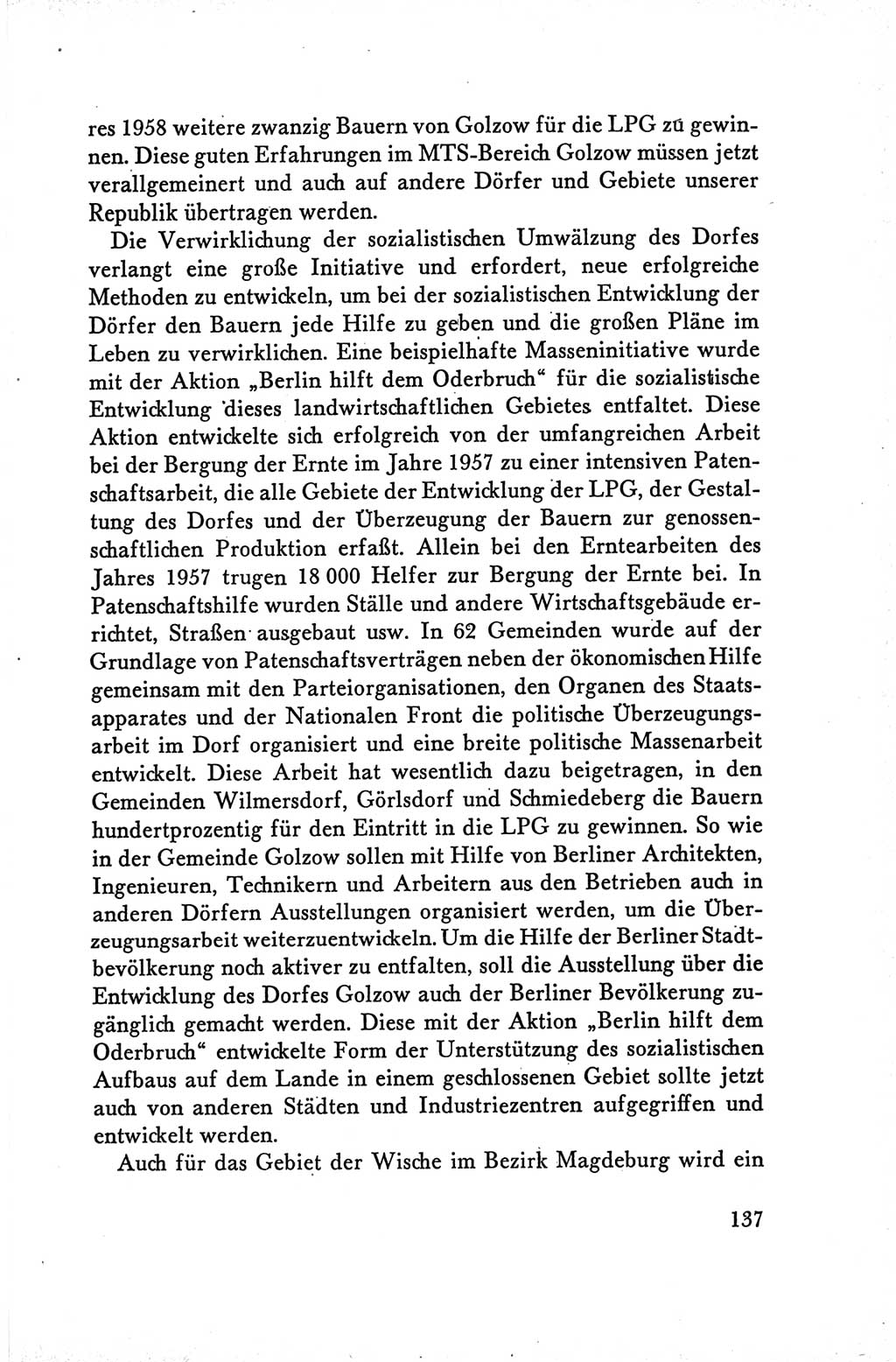 Protokoll der Verhandlungen des Ⅴ. Parteitages der Sozialistischen Einheitspartei Deutschlands (SED) [Deutsche Demokratische Republik (DDR)] 1958, Seite 137