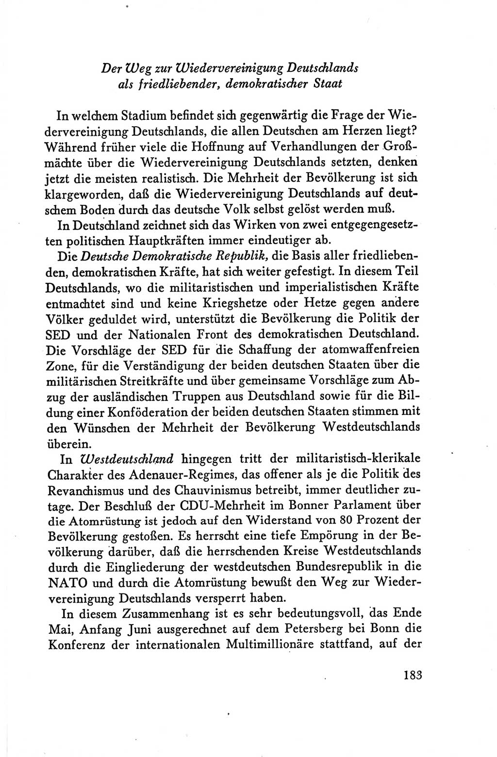 Protokoll der Verhandlungen des Ⅴ. Parteitages der Sozialistischen Einheitspartei Deutschlands (SED) [Deutsche Demokratische Republik (DDR)] 1958, Seite 183