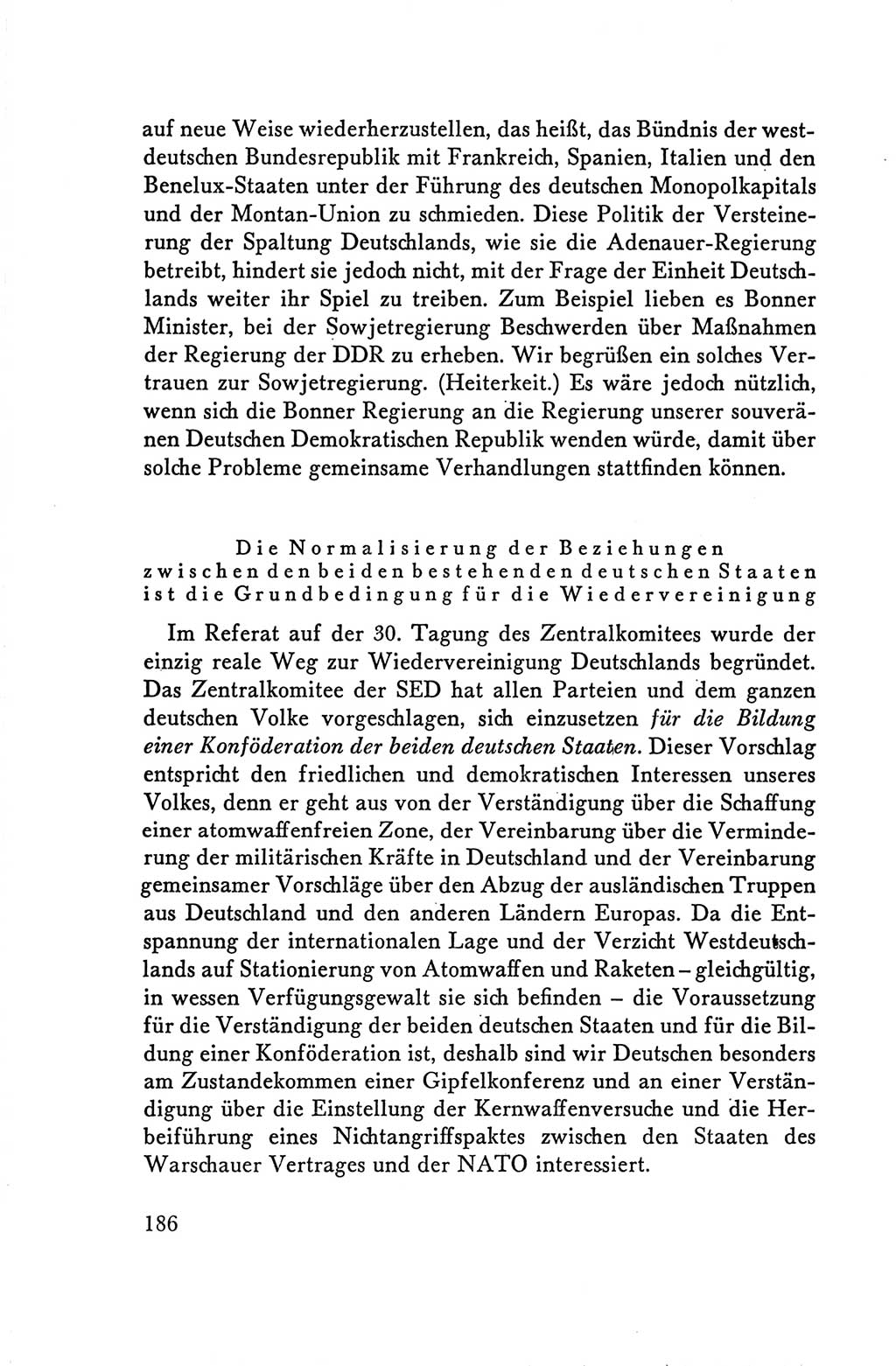 Protokoll der Verhandlungen des Ⅴ. Parteitages der Sozialistischen Einheitspartei Deutschlands (SED) [Deutsche Demokratische Republik (DDR)] 1958, Seite 186