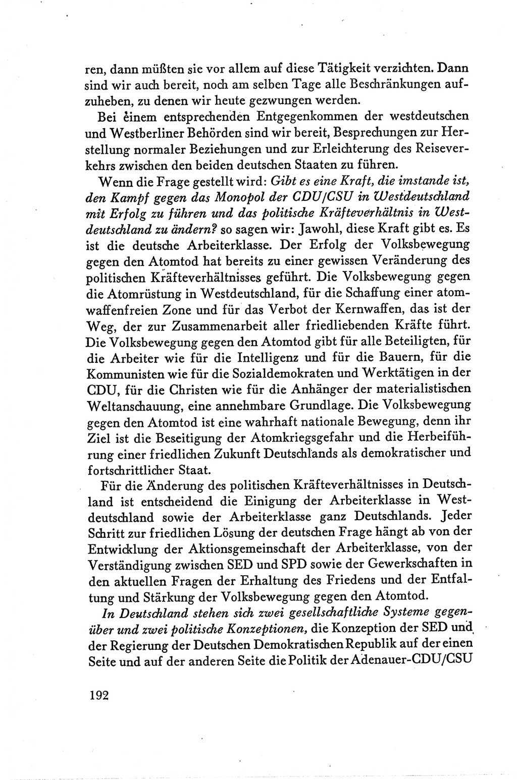 Protokoll der Verhandlungen des Ⅴ. Parteitages der Sozialistischen Einheitspartei Deutschlands (SED) [Deutsche Demokratische Republik (DDR)] 1958, Seite 192