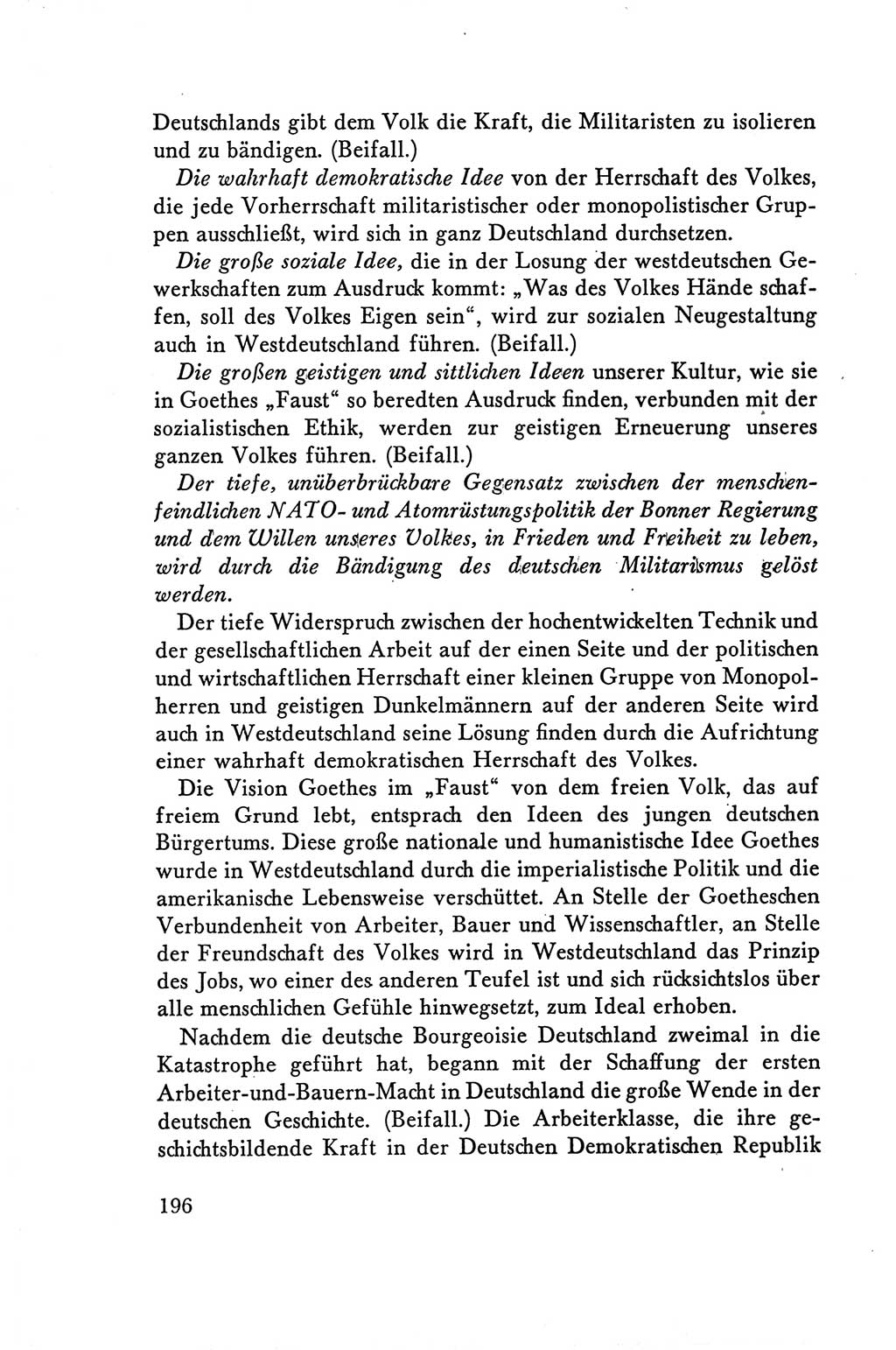 Protokoll der Verhandlungen des Ⅴ. Parteitages der Sozialistischen Einheitspartei Deutschlands (SED) [Deutsche Demokratische Republik (DDR)] 1958, Seite 196