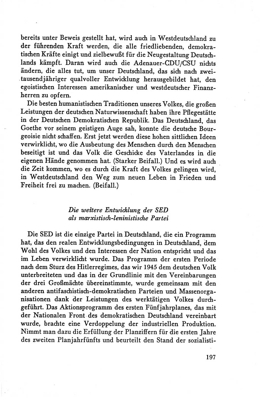 Protokoll der Verhandlungen des Ⅴ. Parteitages der Sozialistischen Einheitspartei Deutschlands (SED) [Deutsche Demokratische Republik (DDR)] 1958, Seite 197