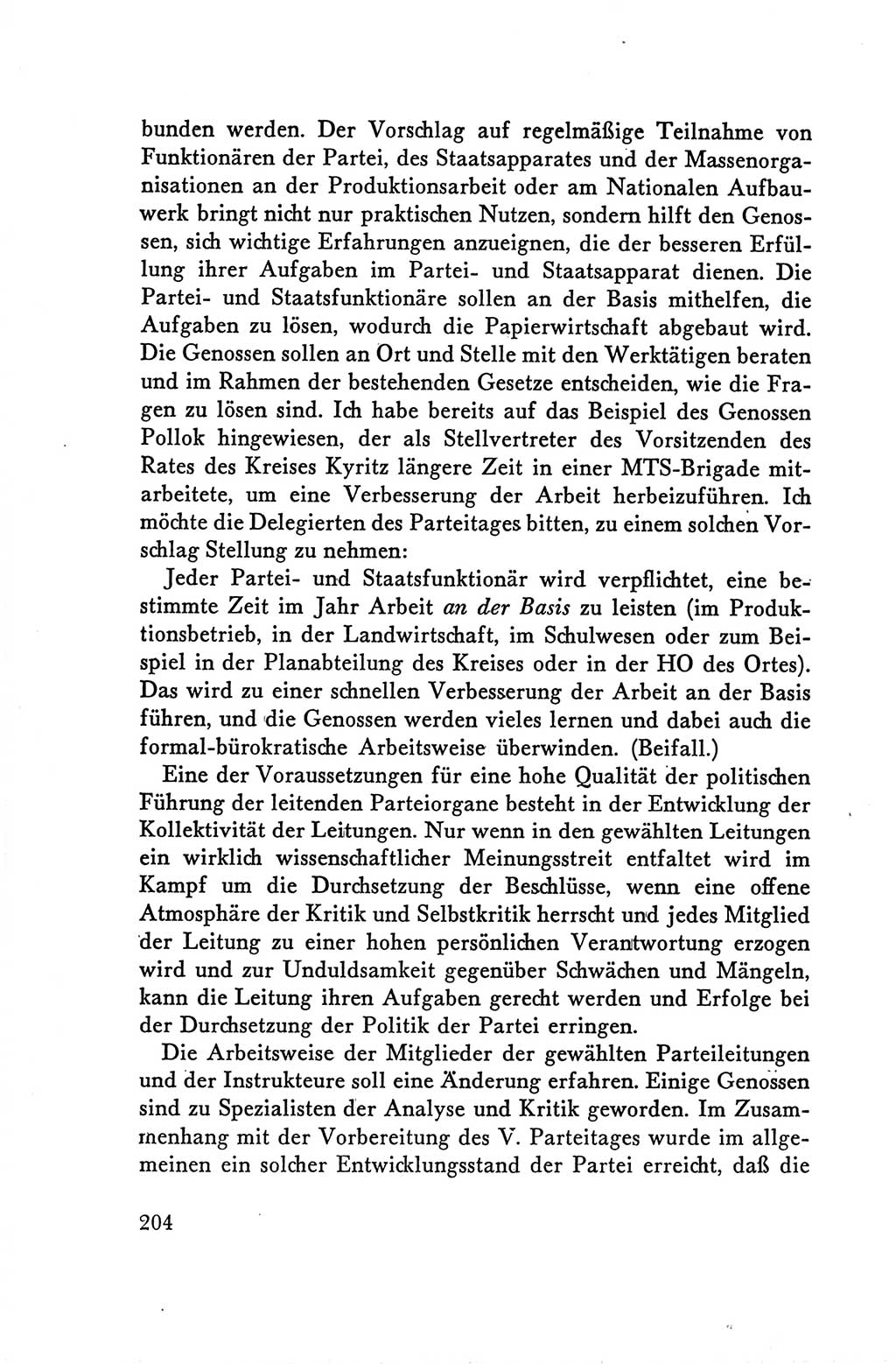 Protokoll der Verhandlungen des Ⅴ. Parteitages der Sozialistischen Einheitspartei Deutschlands (SED) [Deutsche Demokratische Republik (DDR)] 1958, Seite 204