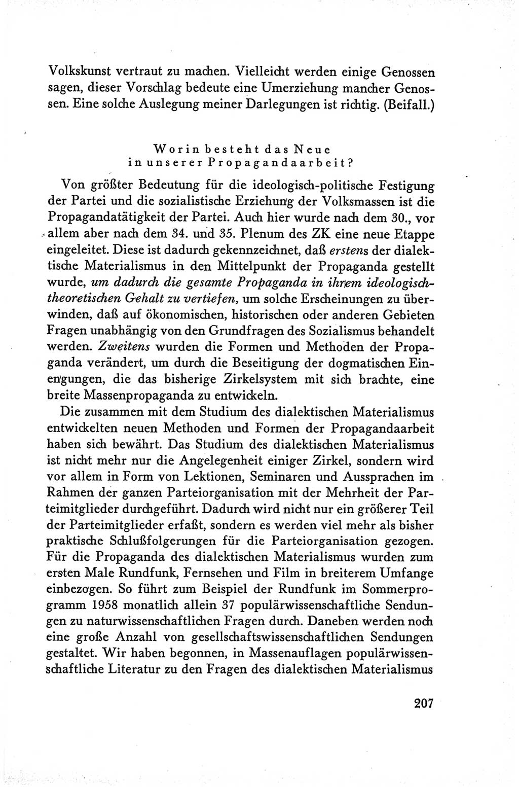 Protokoll der Verhandlungen des Ⅴ. Parteitages der Sozialistischen Einheitspartei Deutschlands (SED) [Deutsche Demokratische Republik (DDR)] 1958, Seite 207
