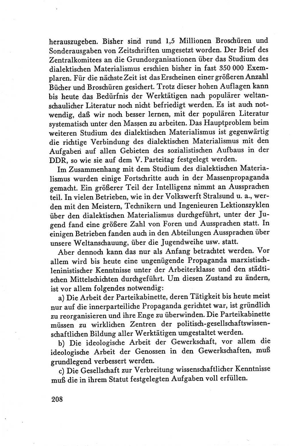 Protokoll der Verhandlungen des Ⅴ. Parteitages der Sozialistischen Einheitspartei Deutschlands (SED) [Deutsche Demokratische Republik (DDR)] 1958, Seite 208