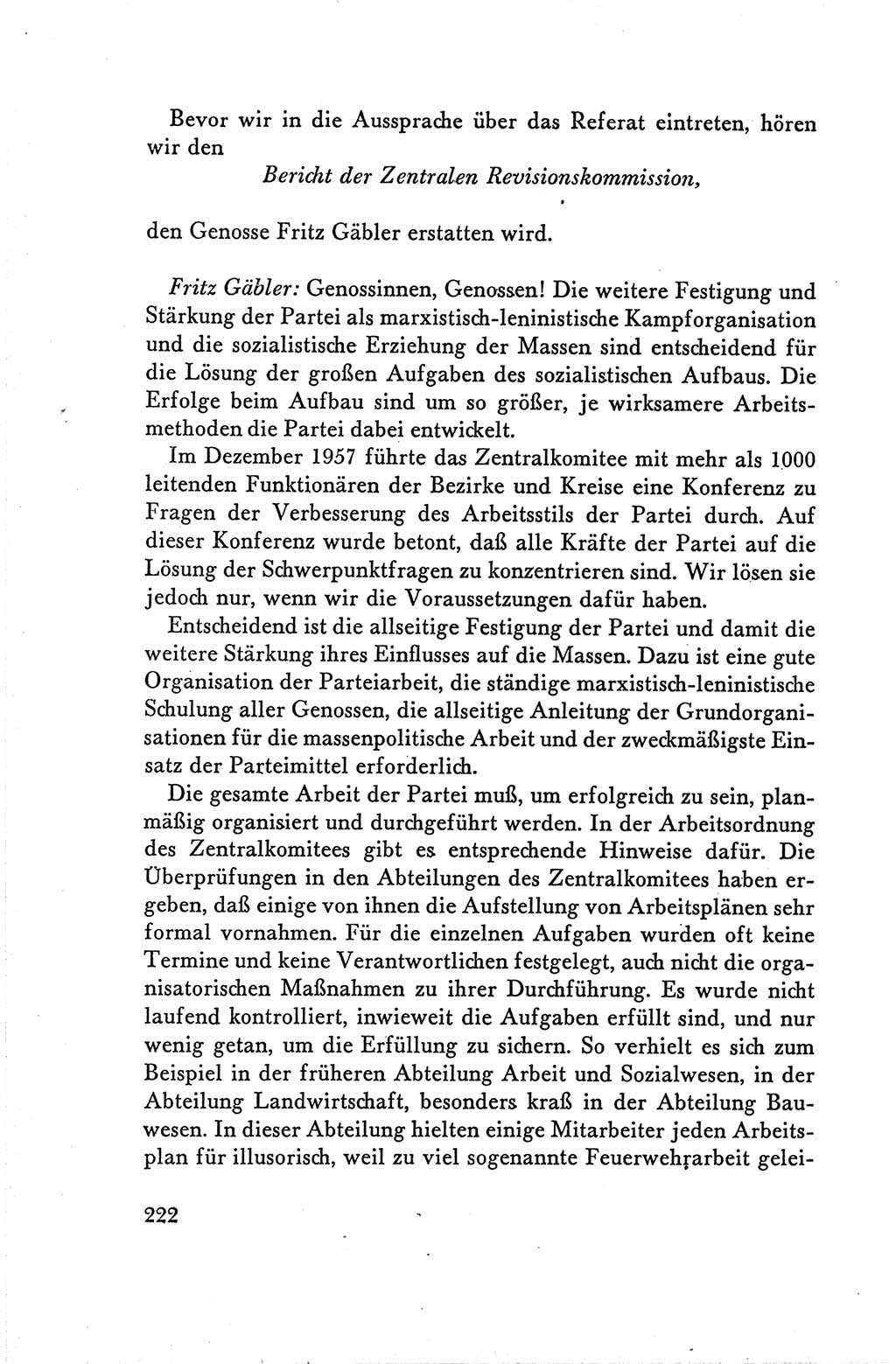 Protokoll der Verhandlungen des Ⅴ. Parteitages der Sozialistischen Einheitspartei Deutschlands (SED) [Deutsche Demokratische Republik (DDR)] 1958, Seite 222