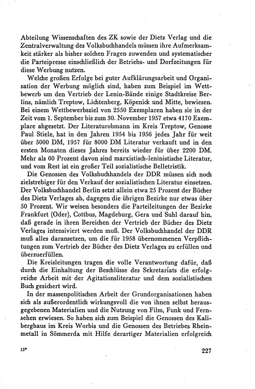 Protokoll der Verhandlungen des Ⅴ. Parteitages der Sozialistischen Einheitspartei Deutschlands (SED) [Deutsche Demokratische Republik (DDR)] 1958, Seite 227