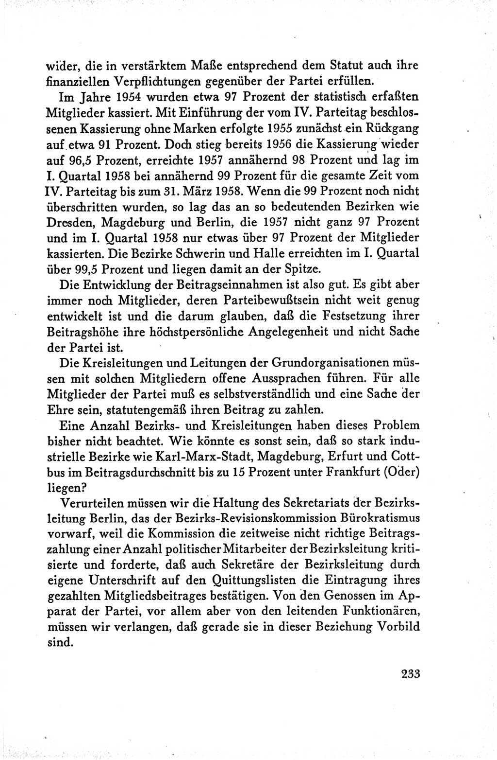 Protokoll der Verhandlungen des Ⅴ. Parteitages der Sozialistischen Einheitspartei Deutschlands (SED) [Deutsche Demokratische Republik (DDR)] 1958, Seite 233