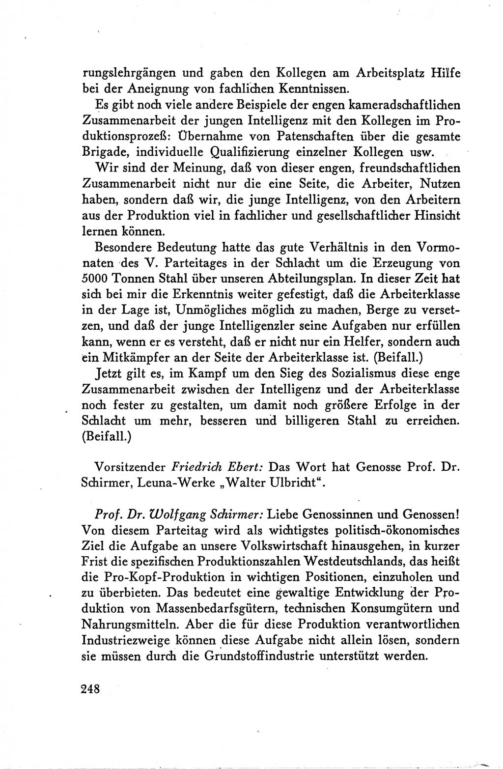 Protokoll der Verhandlungen des Ⅴ. Parteitages der Sozialistischen Einheitspartei Deutschlands (SED) [Deutsche Demokratische Republik (DDR)] 1958, Seite 248