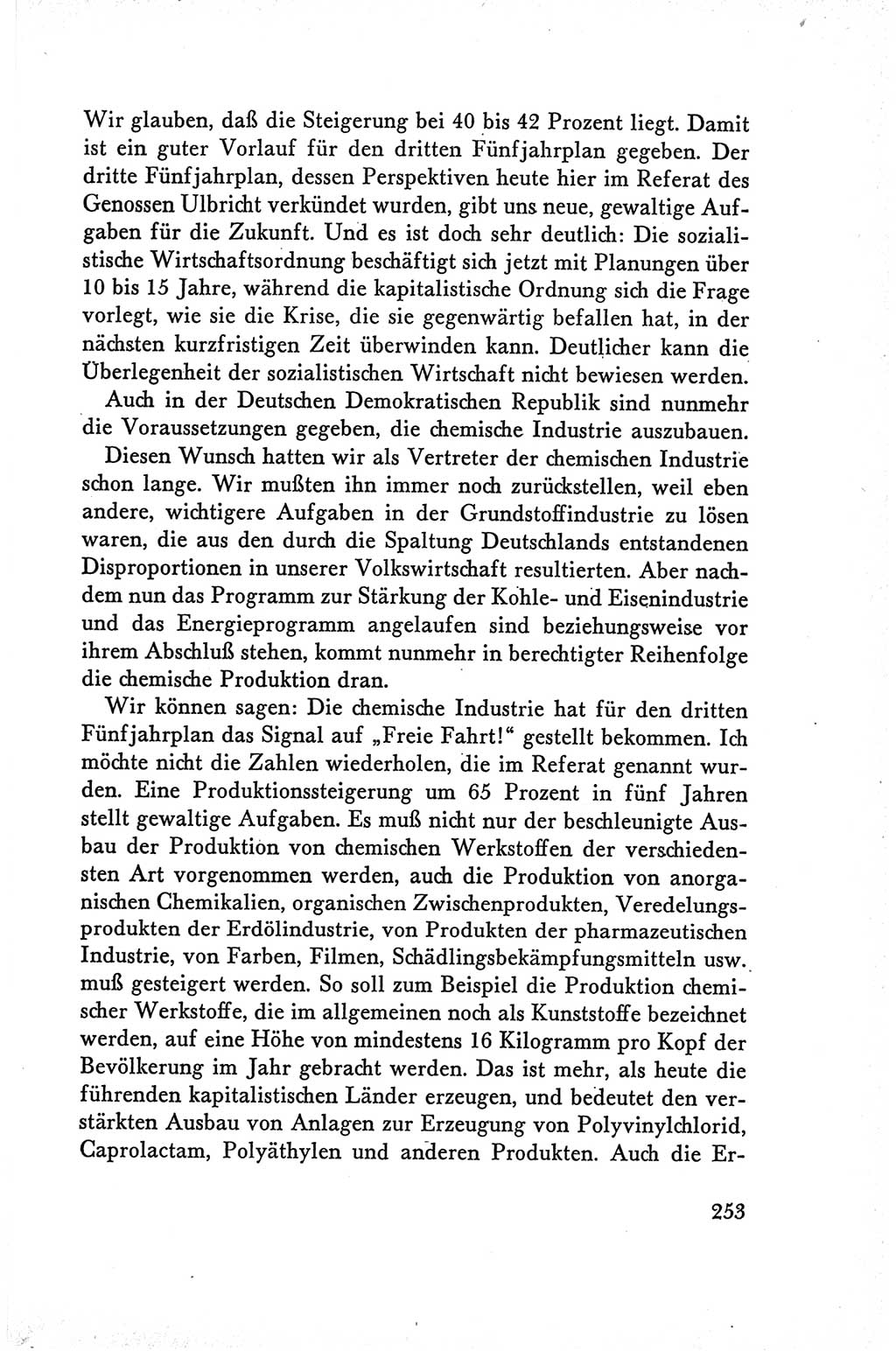Protokoll der Verhandlungen des Ⅴ. Parteitages der Sozialistischen Einheitspartei Deutschlands (SED) [Deutsche Demokratische Republik (DDR)] 1958, Seite 253