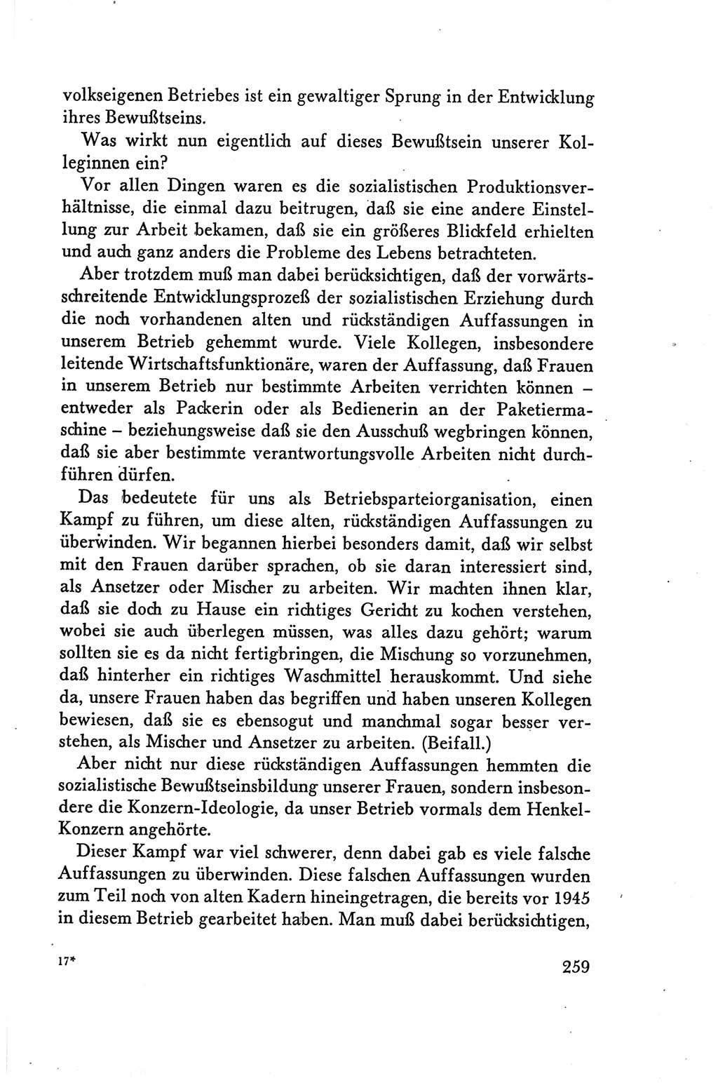Protokoll der Verhandlungen des Ⅴ. Parteitages der Sozialistischen Einheitspartei Deutschlands (SED) [Deutsche Demokratische Republik (DDR)] 1958, Seite 259