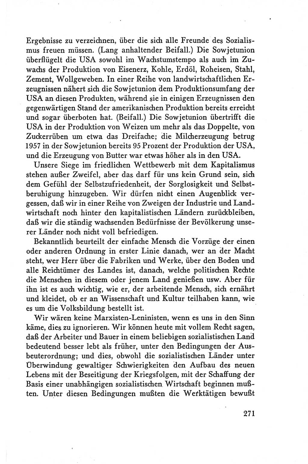 Protokoll der Verhandlungen des Ⅴ. Parteitages der Sozialistischen Einheitspartei Deutschlands (SED) [Deutsche Demokratische Republik (DDR)] 1958, Seite 271