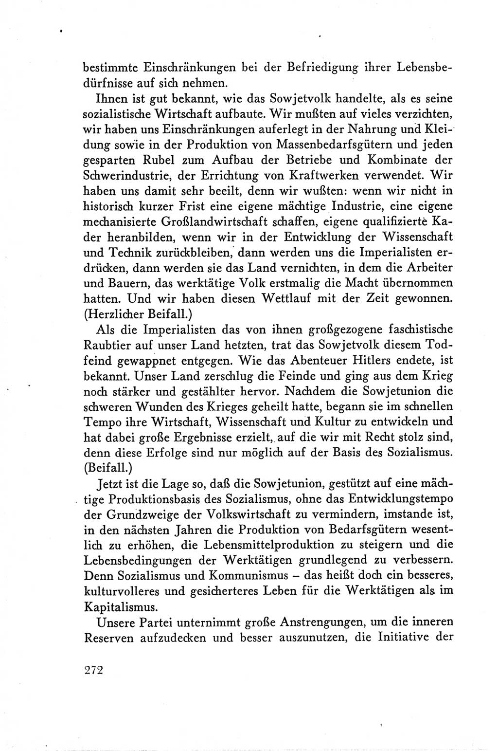 Protokoll der Verhandlungen des Ⅴ. Parteitages der Sozialistischen Einheitspartei Deutschlands (SED) [Deutsche Demokratische Republik (DDR)] 1958, Seite 272