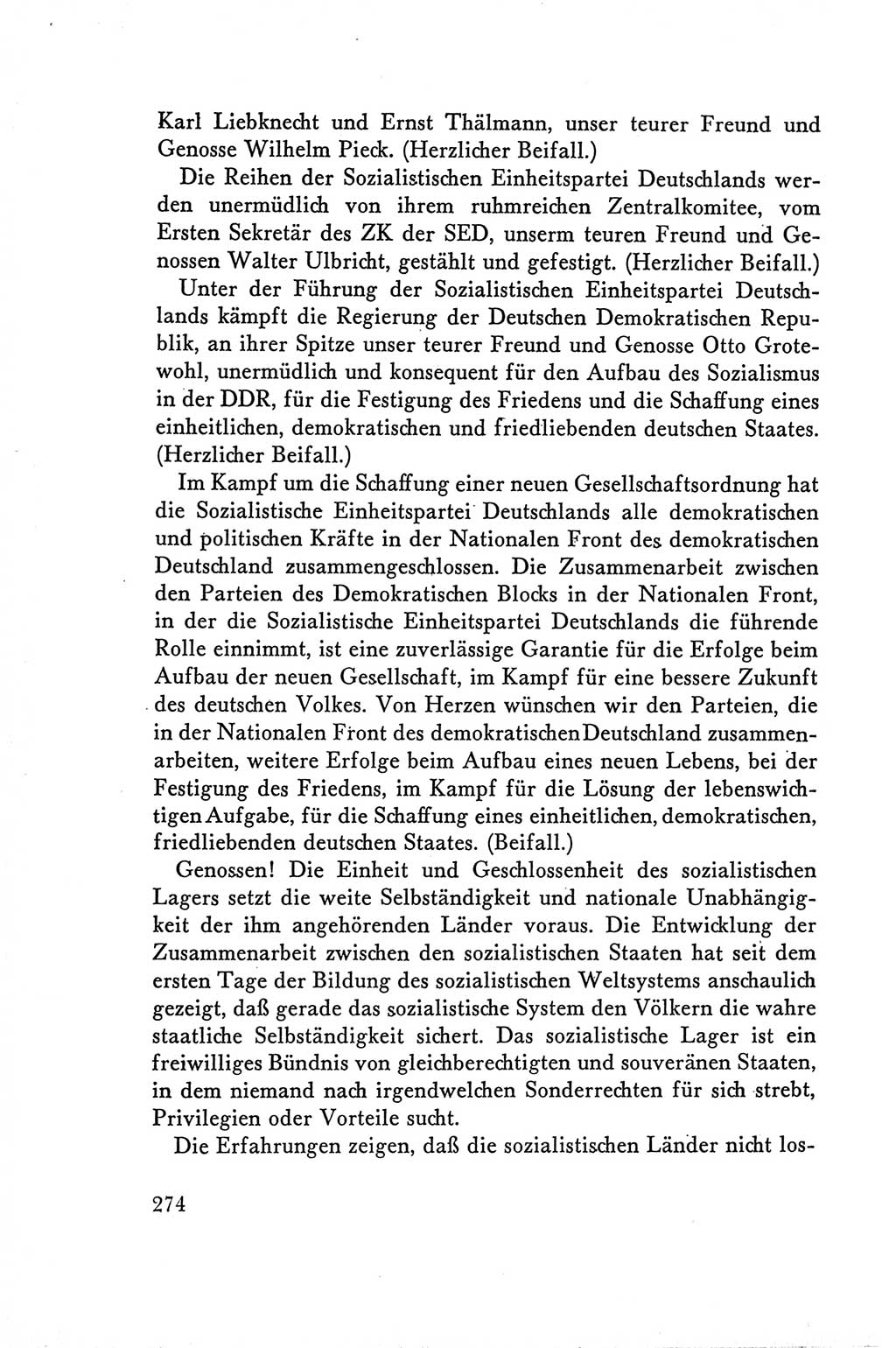Protokoll der Verhandlungen des Ⅴ. Parteitages der Sozialistischen Einheitspartei Deutschlands (SED) [Deutsche Demokratische Republik (DDR)] 1958, Seite 274