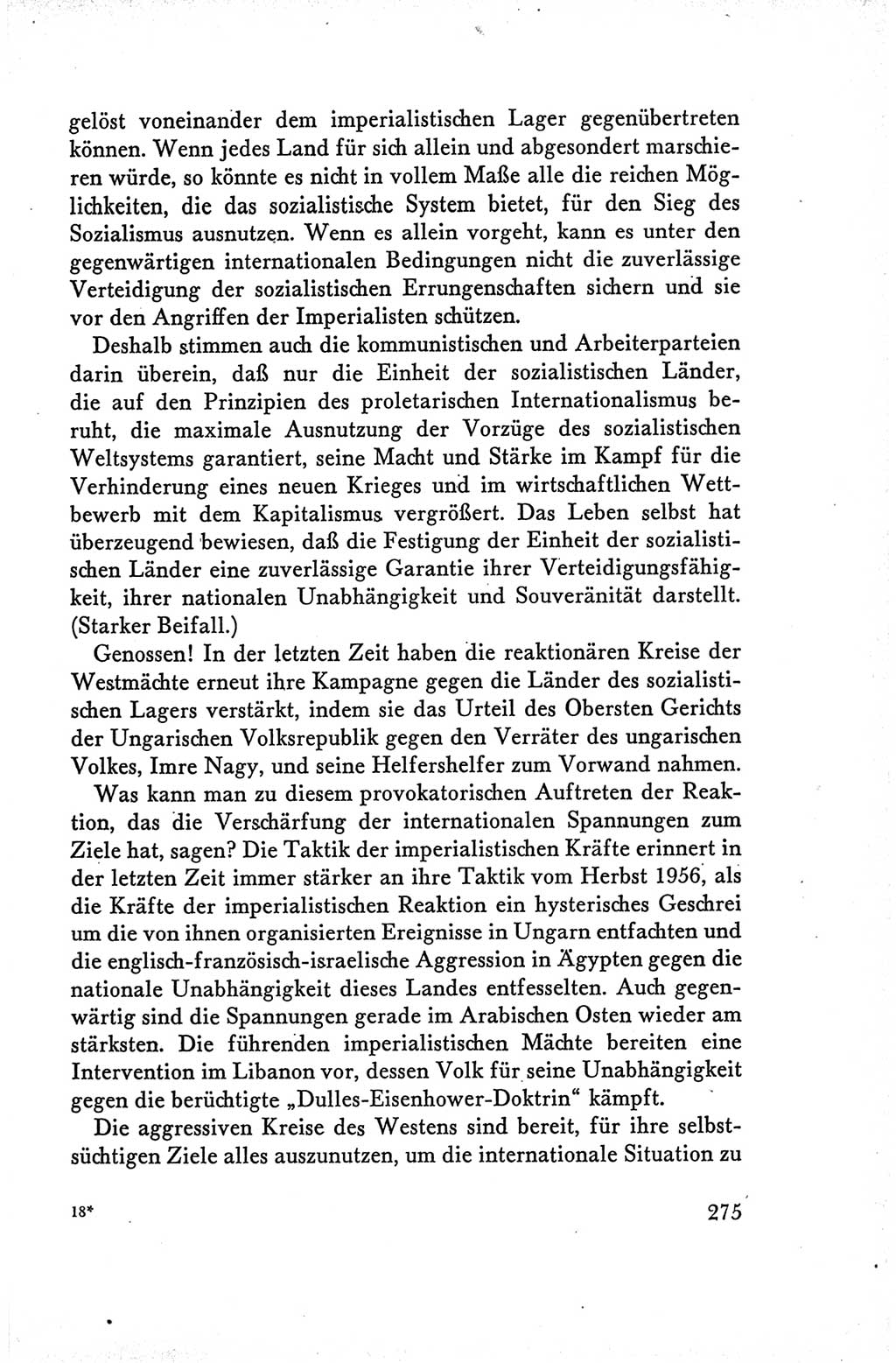 Protokoll der Verhandlungen des Ⅴ. Parteitages der Sozialistischen Einheitspartei Deutschlands (SED) [Deutsche Demokratische Republik (DDR)] 1958, Seite 275