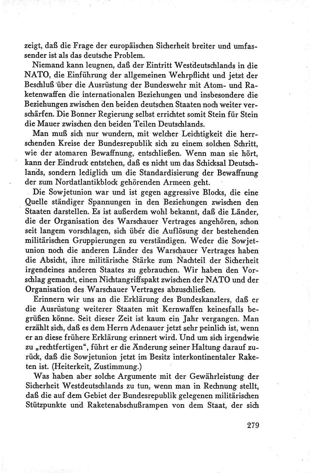 Protokoll der Verhandlungen des Ⅴ. Parteitages der Sozialistischen Einheitspartei Deutschlands (SED) [Deutsche Demokratische Republik (DDR)] 1958, Seite 279