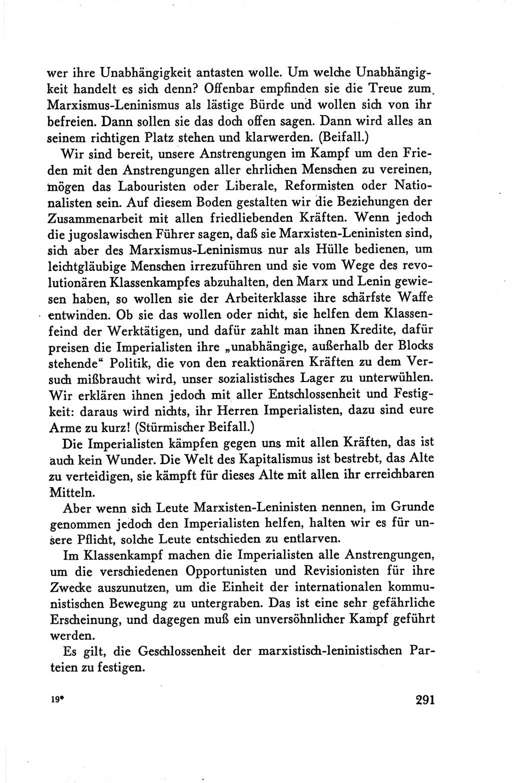Protokoll der Verhandlungen des Ⅴ. Parteitages der Sozialistischen Einheitspartei Deutschlands (SED) [Deutsche Demokratische Republik (DDR)] 1958, Seite 291