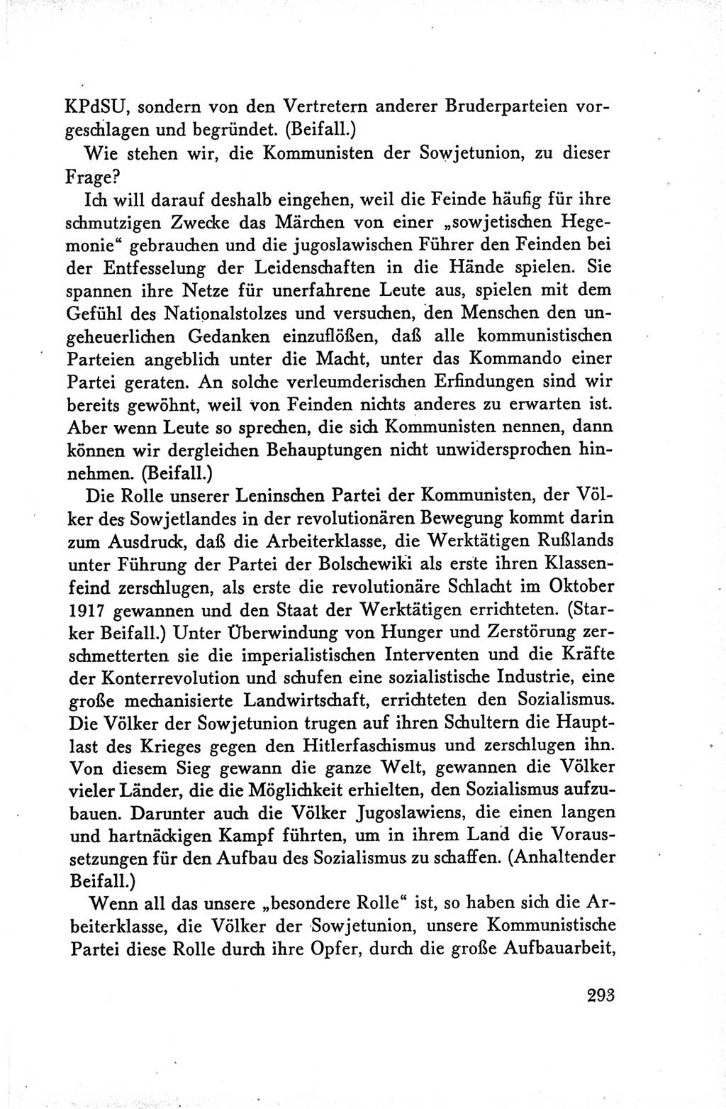 Protokoll der Verhandlungen des Ⅴ. Parteitages der Sozialistischen Einheitspartei Deutschlands (SED) [Deutsche Demokratische Republik (DDR)] 1958, Seite 293