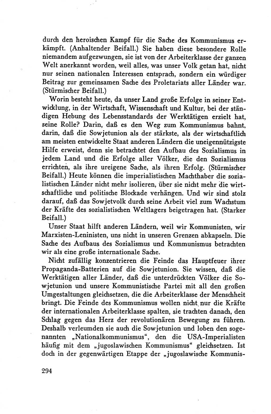 Protokoll der Verhandlungen des Ⅴ. Parteitages der Sozialistischen Einheitspartei Deutschlands (SED) [Deutsche Demokratische Republik (DDR)] 1958, Seite 294