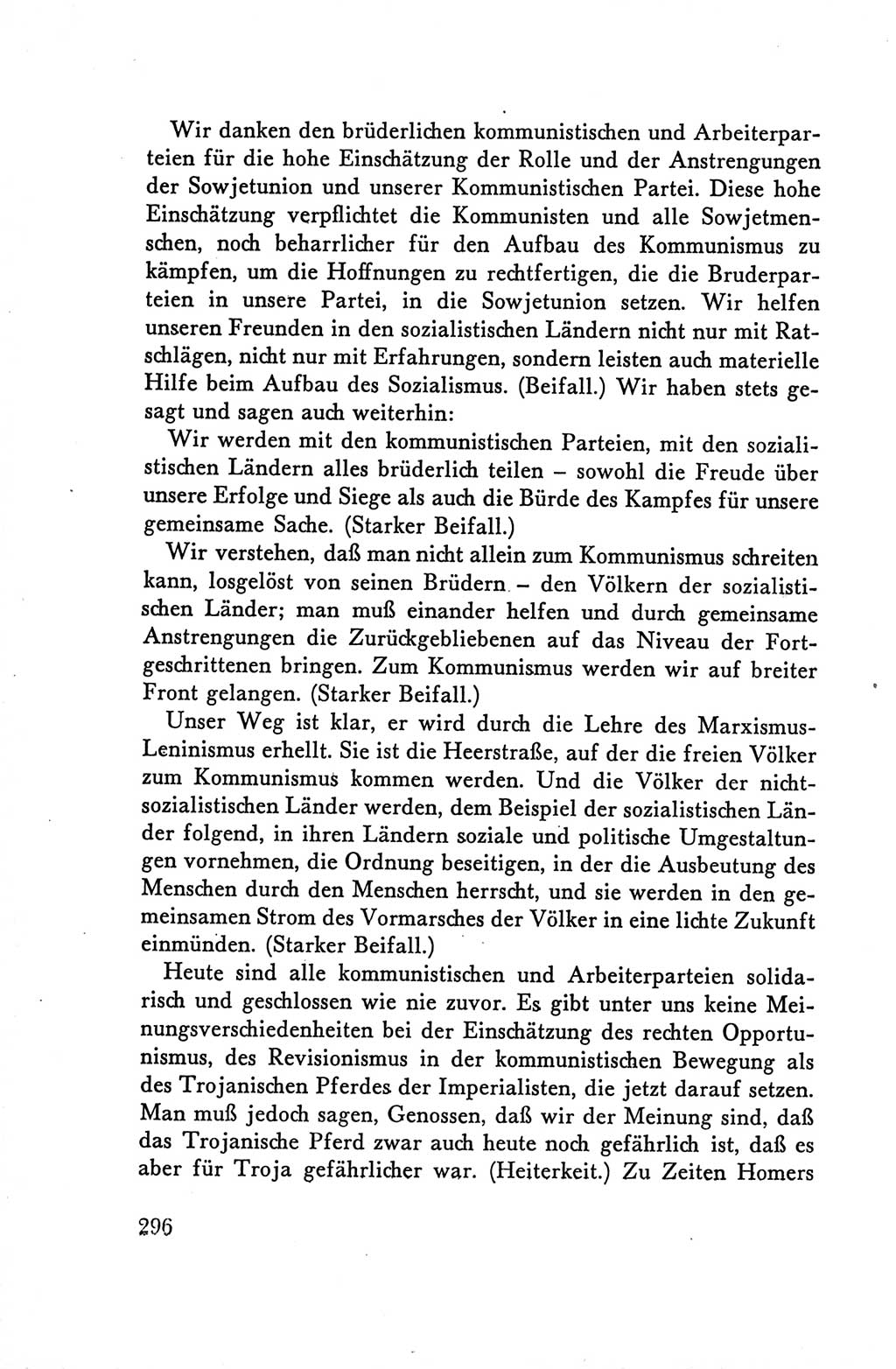 Protokoll der Verhandlungen des Ⅴ. Parteitages der Sozialistischen Einheitspartei Deutschlands (SED) [Deutsche Demokratische Republik (DDR)] 1958, Seite 296