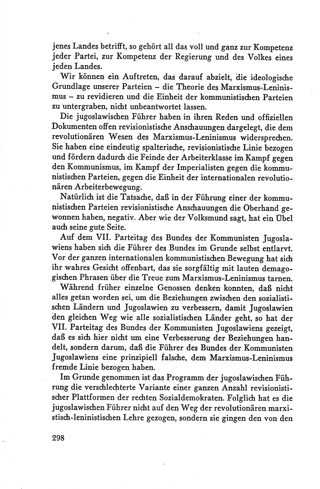 Protokoll der Verhandlungen des Ⅴ. Parteitages der Sozialistischen Einheitspartei Deutschlands (SED) [Deutsche Demokratische Republik (DDR)] 1958, Seite 298