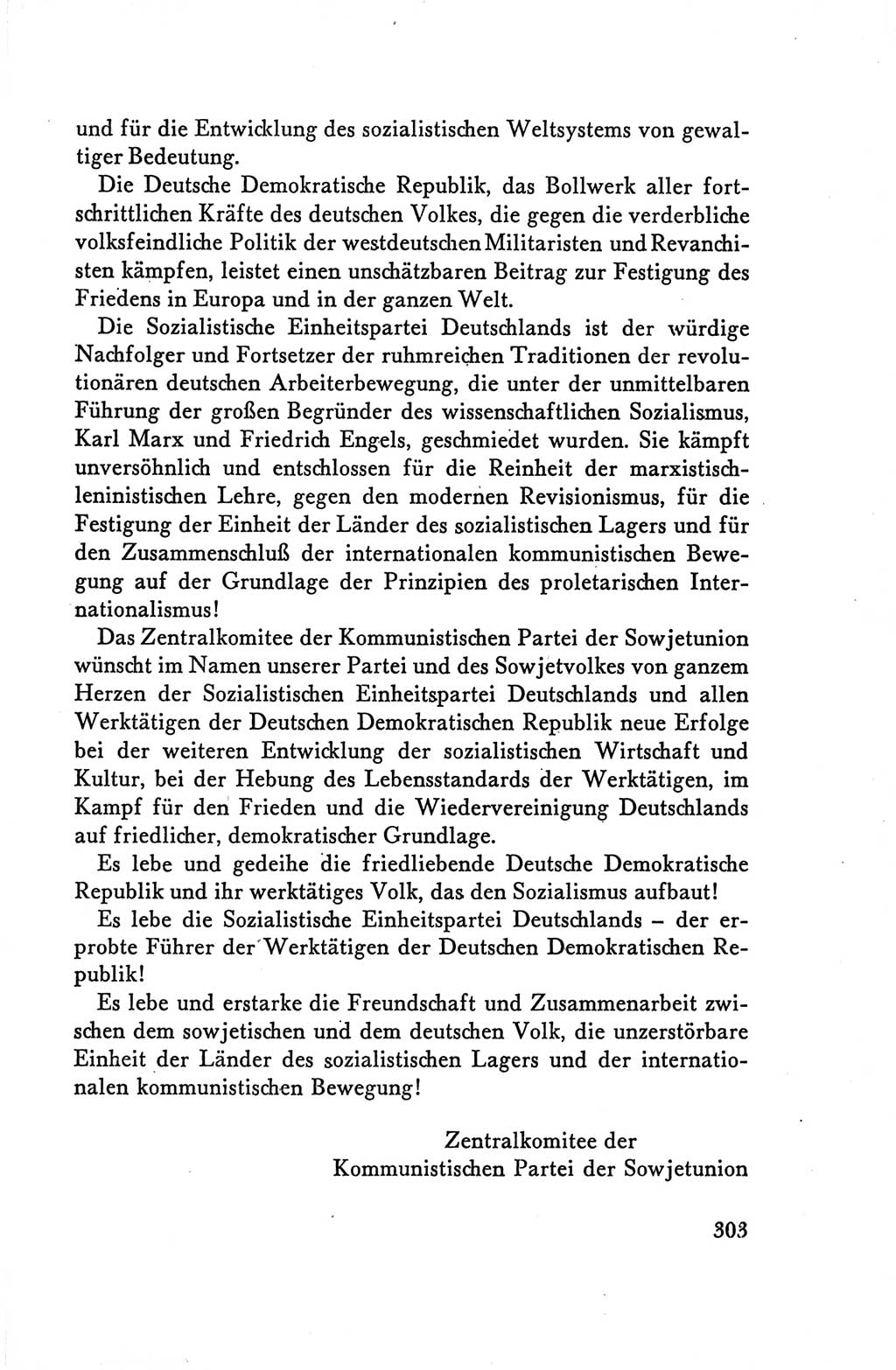 Protokoll der Verhandlungen des Ⅴ. Parteitages der Sozialistischen Einheitspartei Deutschlands (SED) [Deutsche Demokratische Republik (DDR)] 1958, Seite 303