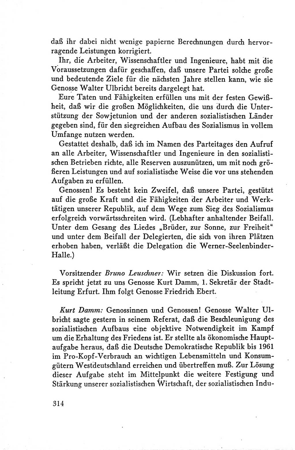 Protokoll der Verhandlungen des Ⅴ. Parteitages der Sozialistischen Einheitspartei Deutschlands (SED) [Deutsche Demokratische Republik (DDR)] 1958, Seite 314