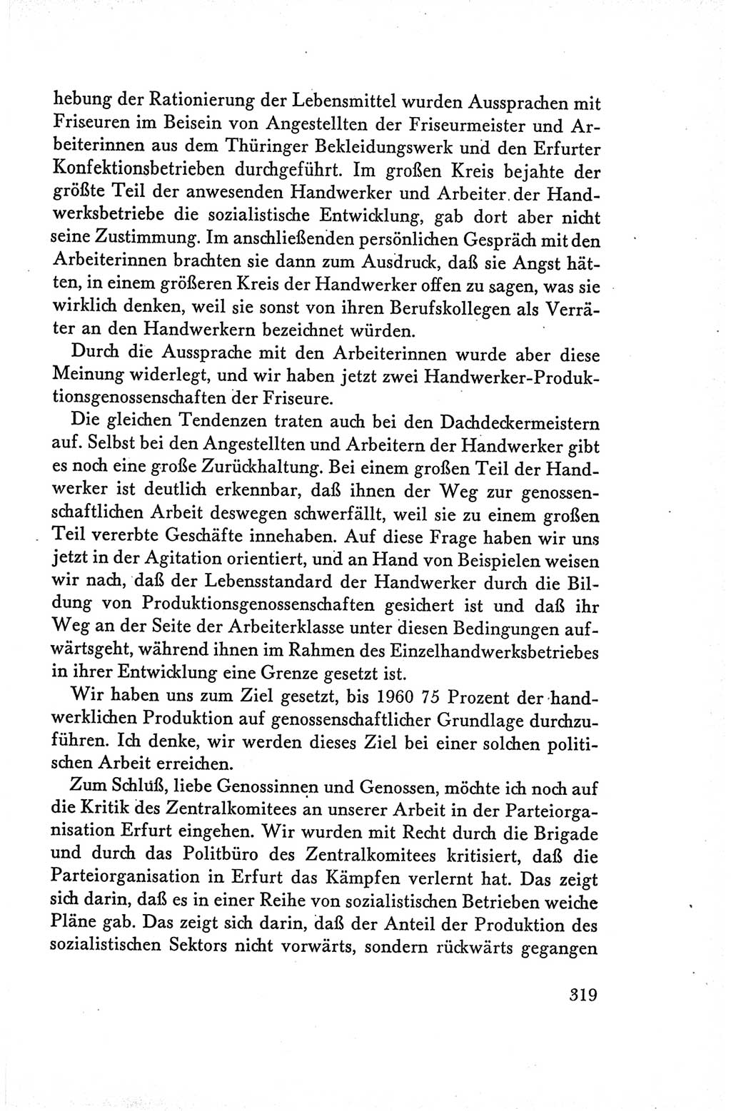 Protokoll der Verhandlungen des Ⅴ. Parteitages der Sozialistischen Einheitspartei Deutschlands (SED) [Deutsche Demokratische Republik (DDR)] 1958, Seite 319
