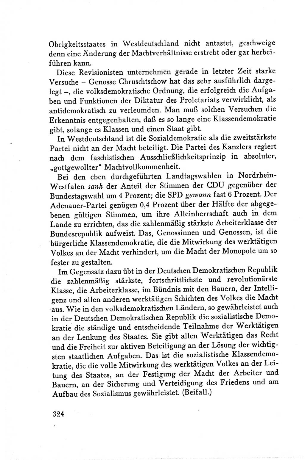 Protokoll der Verhandlungen des Ⅴ. Parteitages der Sozialistischen Einheitspartei Deutschlands (SED) [Deutsche Demokratische Republik (DDR)] 1958, Seite 324
