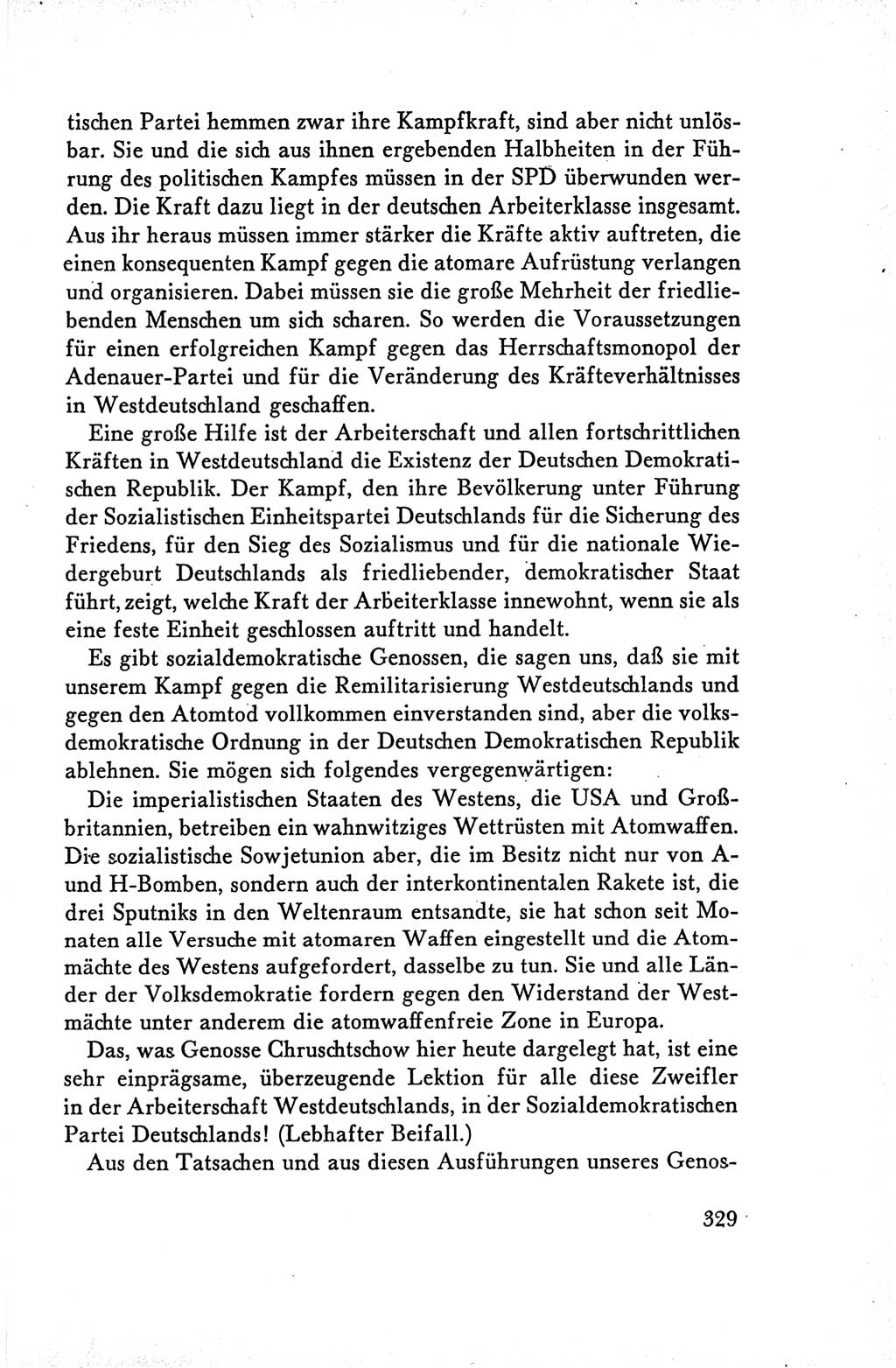 Protokoll der Verhandlungen des Ⅴ. Parteitages der Sozialistischen Einheitspartei Deutschlands (SED) [Deutsche Demokratische Republik (DDR)] 1958, Seite 329