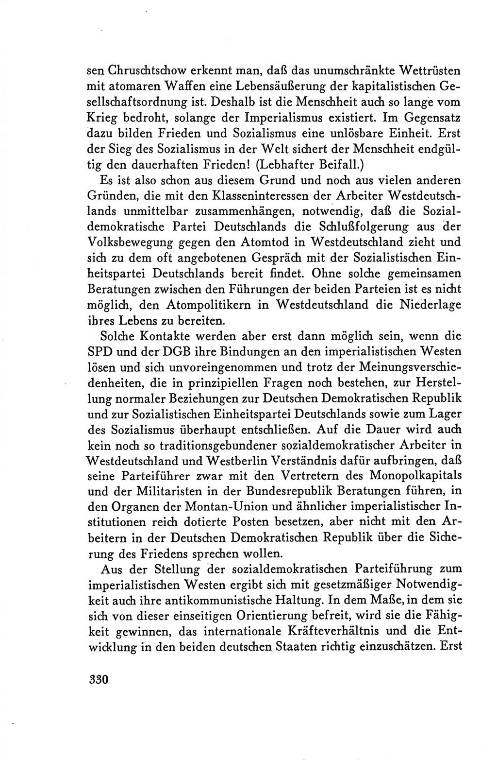 Protokoll der Verhandlungen des Ⅴ. Parteitages der Sozialistischen Einheitspartei Deutschlands (SED) [Deutsche Demokratische Republik (DDR)] 1958, Seite 330