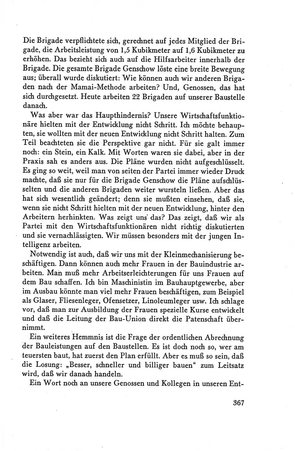 Protokoll der Verhandlungen des Ⅴ. Parteitages der Sozialistischen Einheitspartei Deutschlands (SED) [Deutsche Demokratische Republik (DDR)] 1958, Seite 367