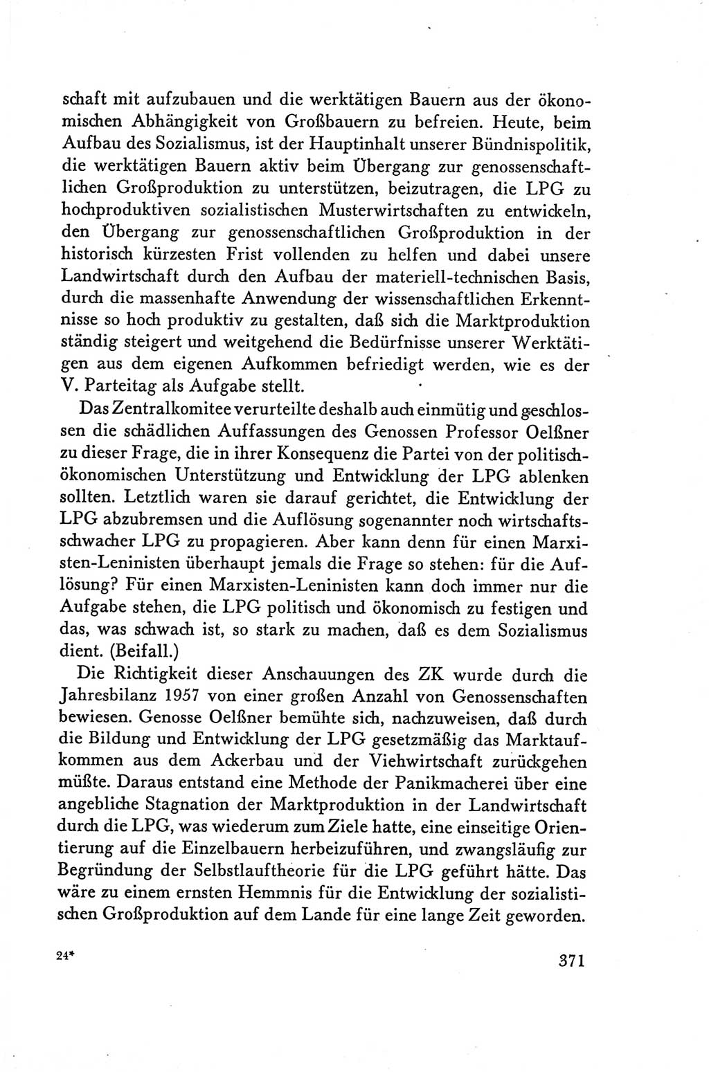 Protokoll der Verhandlungen des Ⅴ. Parteitages der Sozialistischen Einheitspartei Deutschlands (SED) [Deutsche Demokratische Republik (DDR)] 1958, Seite 371