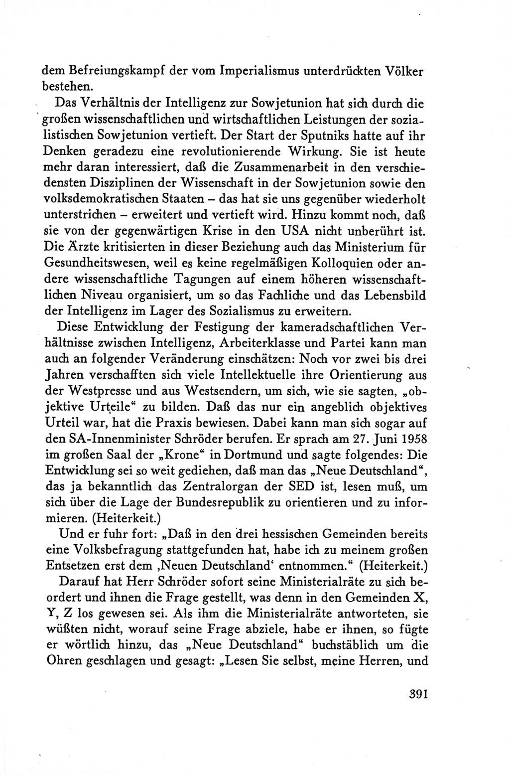 Protokoll der Verhandlungen des Ⅴ. Parteitages der Sozialistischen Einheitspartei Deutschlands (SED) [Deutsche Demokratische Republik (DDR)] 1958, Seite 391