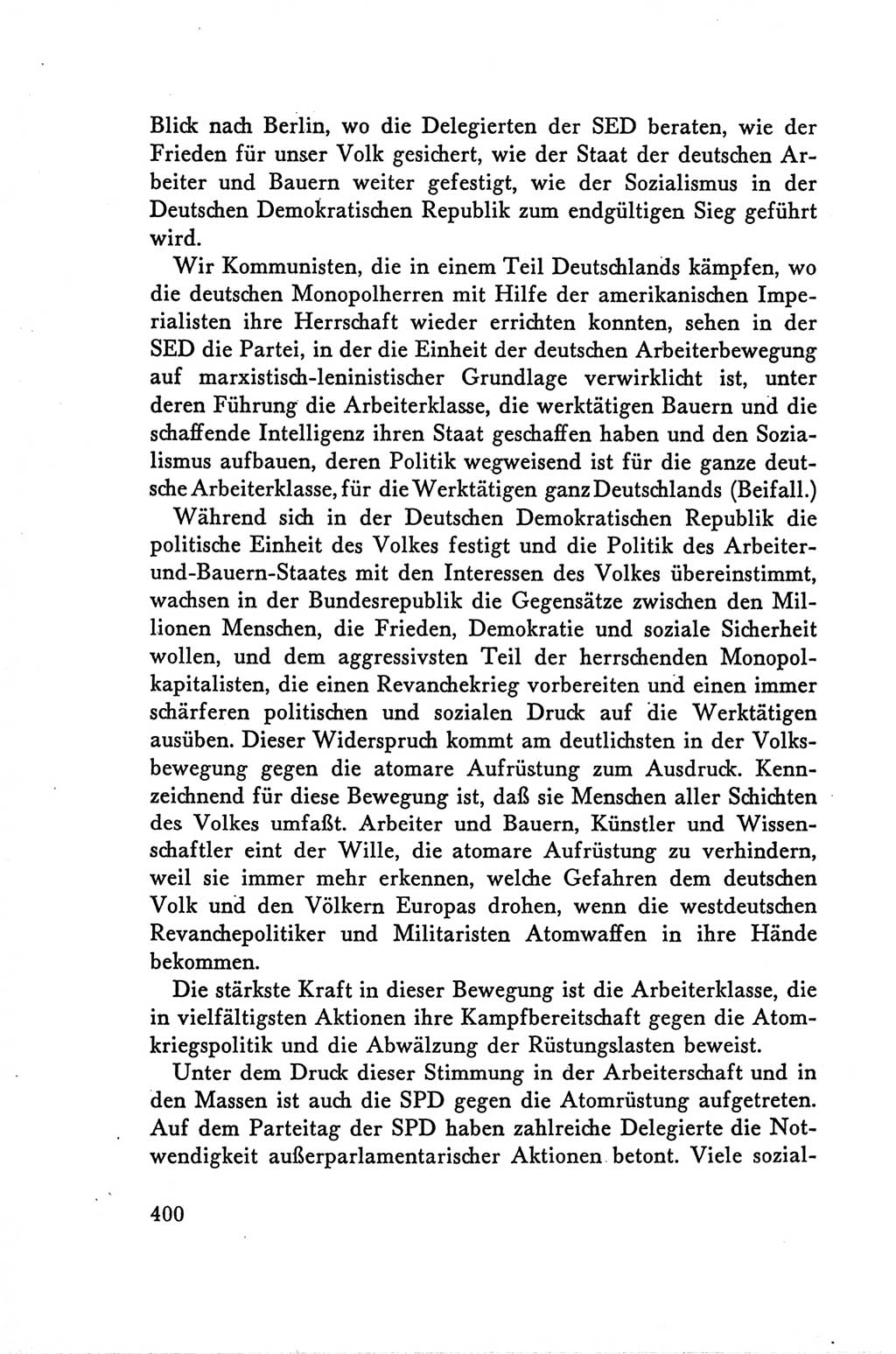 Protokoll der Verhandlungen des Ⅴ. Parteitages der Sozialistischen Einheitspartei Deutschlands (SED) [Deutsche Demokratische Republik (DDR)] 1958, Seite 400