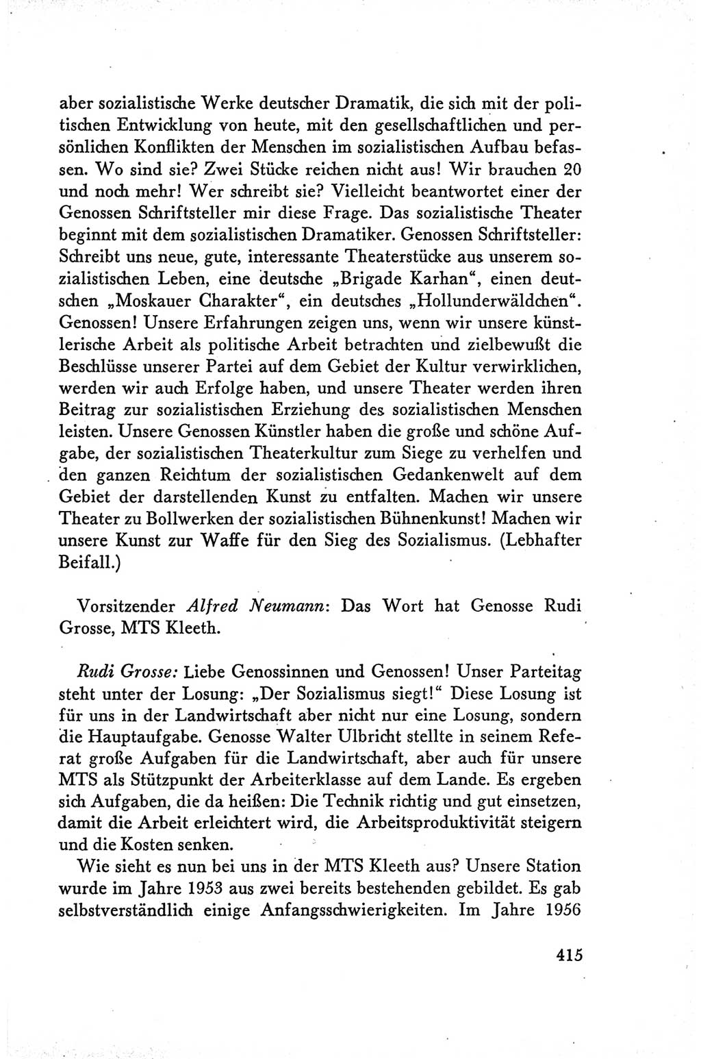 Protokoll der Verhandlungen des Ⅴ. Parteitages der Sozialistischen Einheitspartei Deutschlands (SED) [Deutsche Demokratische Republik (DDR)] 1958, Seite 415