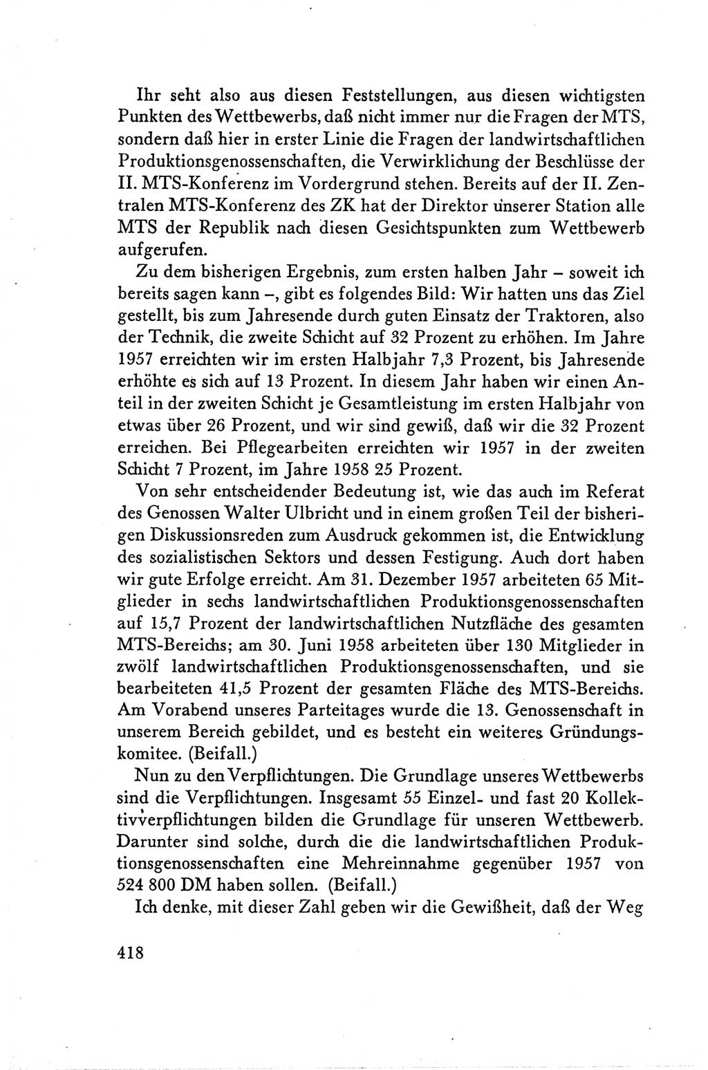 Protokoll der Verhandlungen des Ⅴ. Parteitages der Sozialistischen Einheitspartei Deutschlands (SED) [Deutsche Demokratische Republik (DDR)] 1958, Seite 418